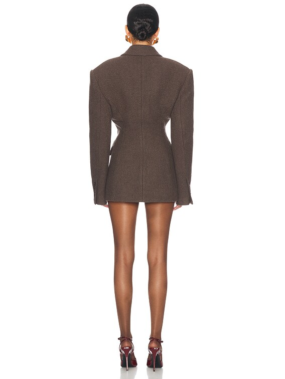 ❤️巧克力色羊毛呢西装外套！羊毛 SML