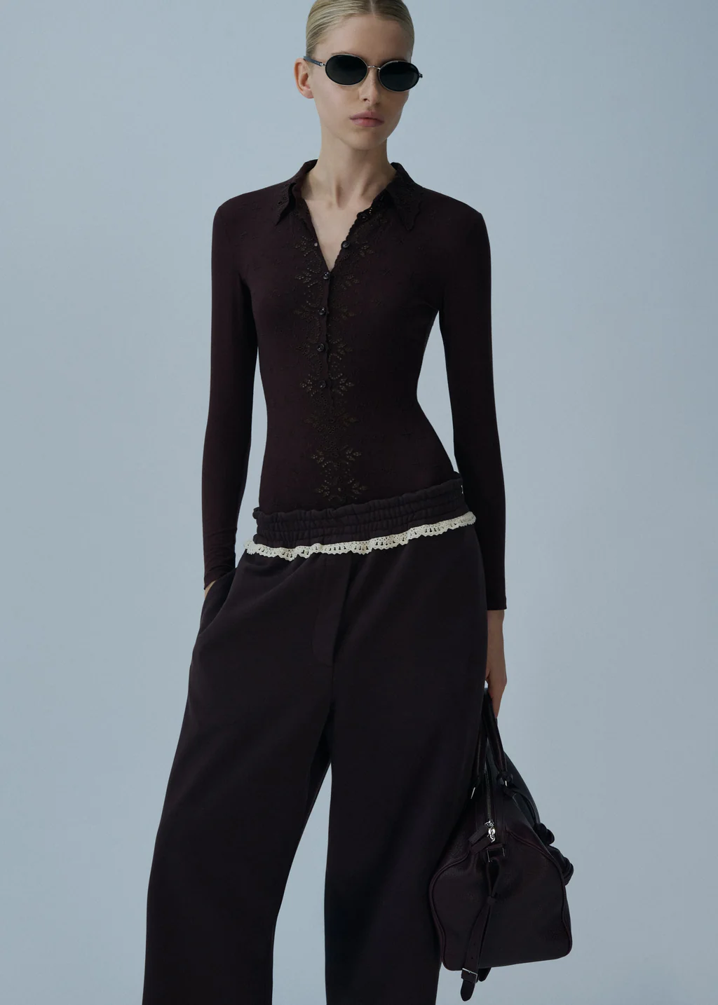 ❤️magda 翻领刺绣连体衣！三色 SML