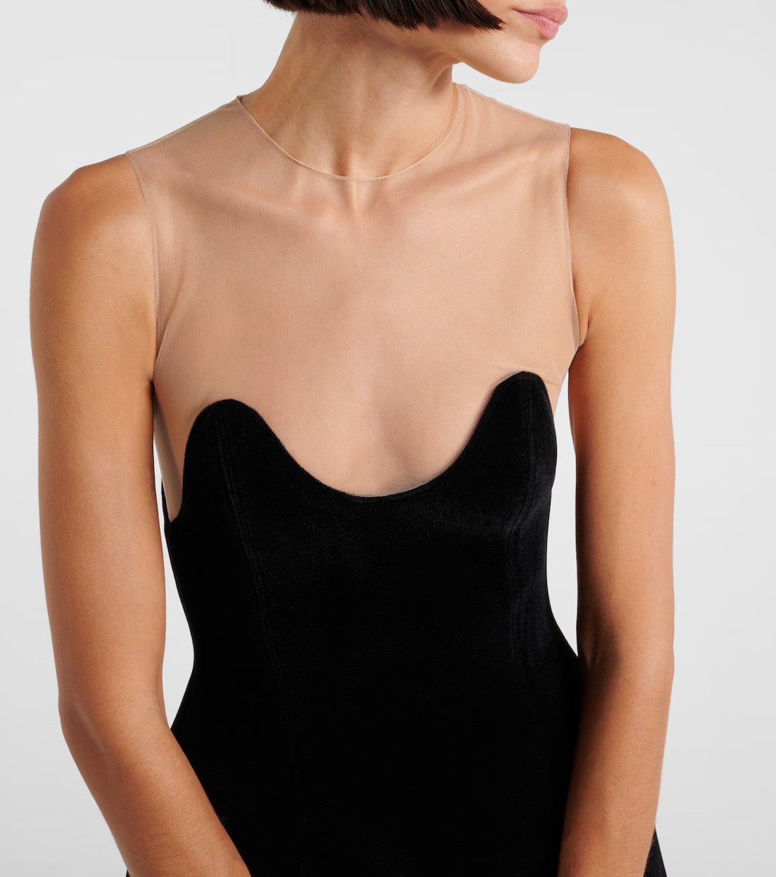 ❤️david 网布拼接丝绒连衣裙！SML