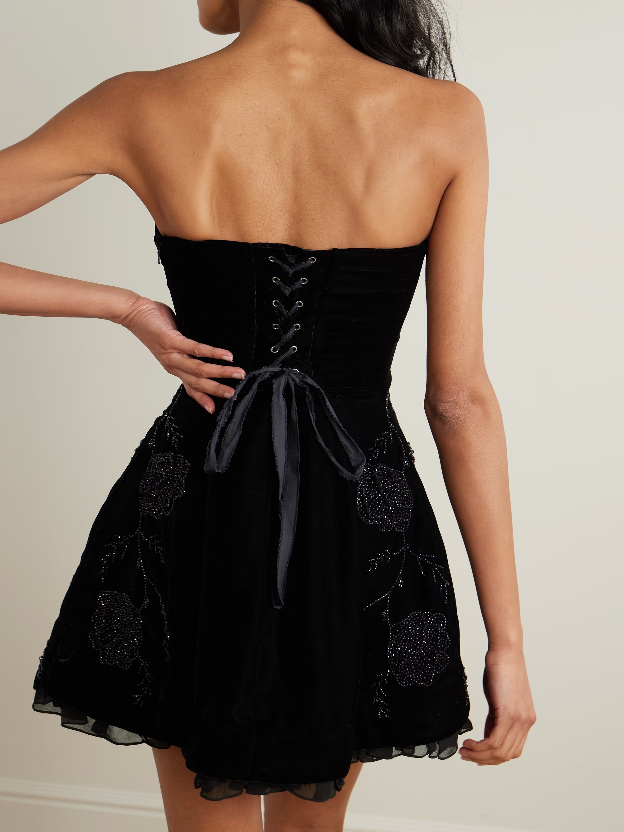 ❤️丝绒绑带烫钻连衣裙！SML