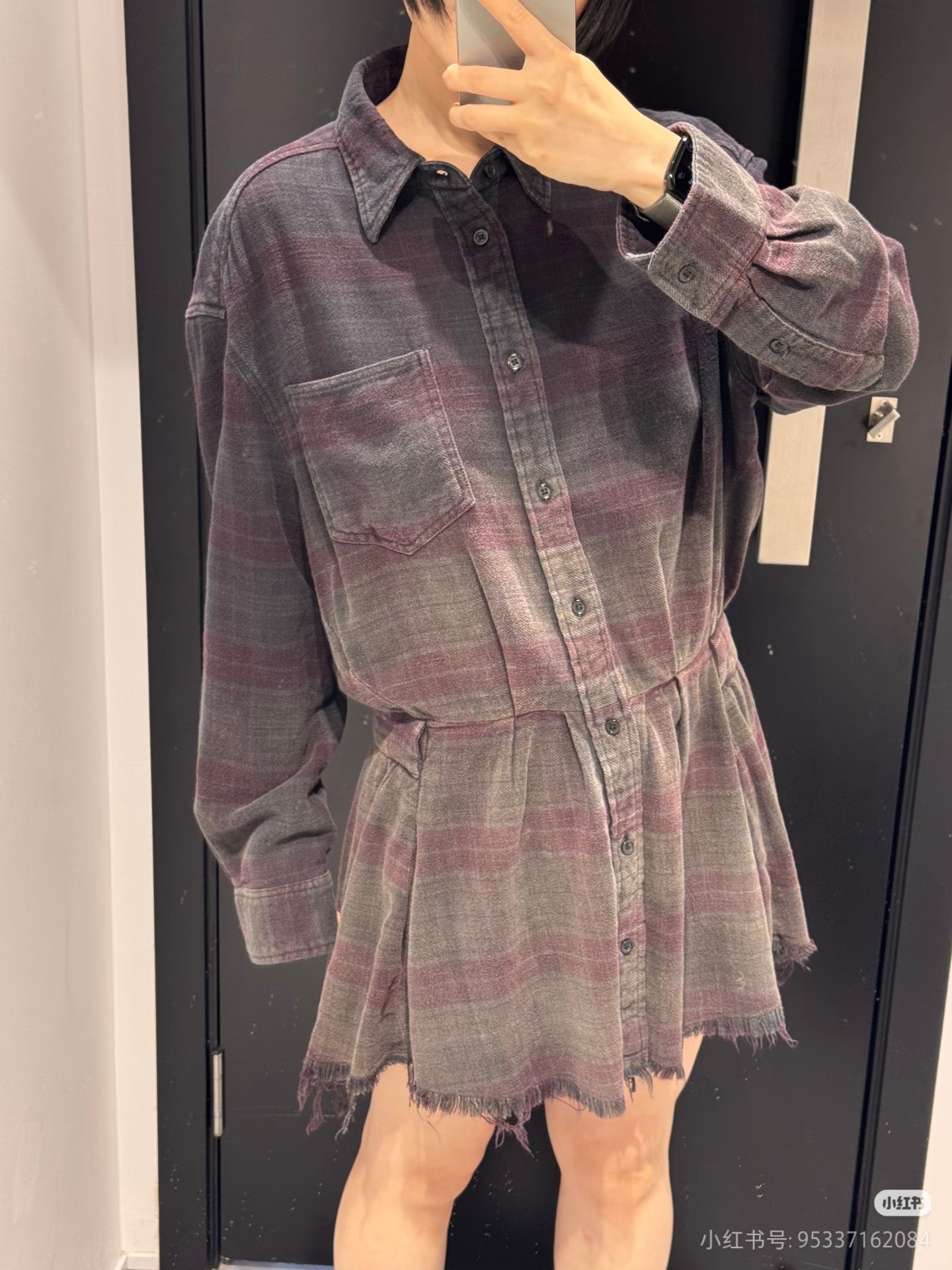 ❤️格子磨毛洗水连体短裤上衣！棉