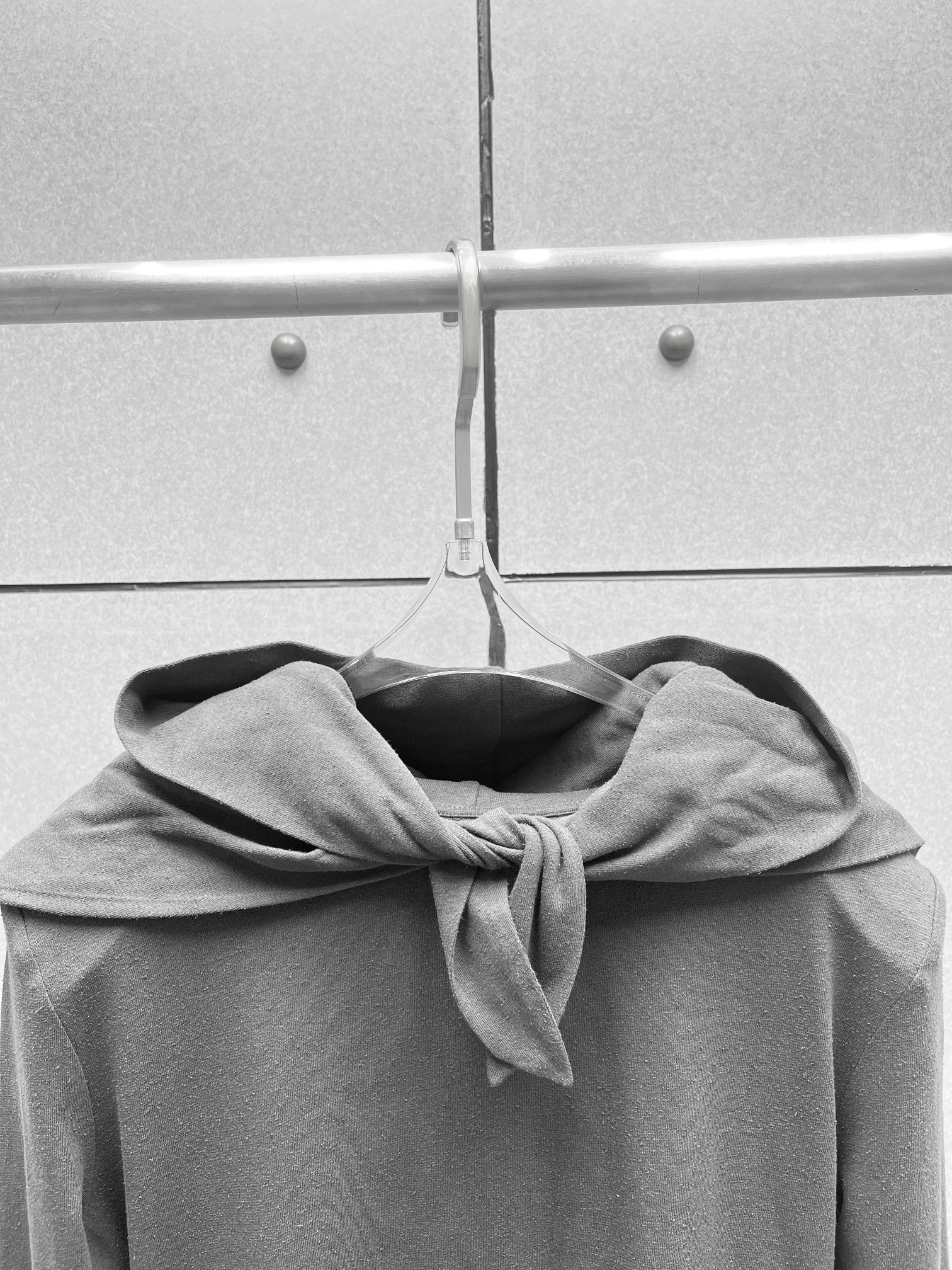 ❤️连帽垫肩卫衣！蚕丝亚麻混纺，染色洗水做旧效果 SML