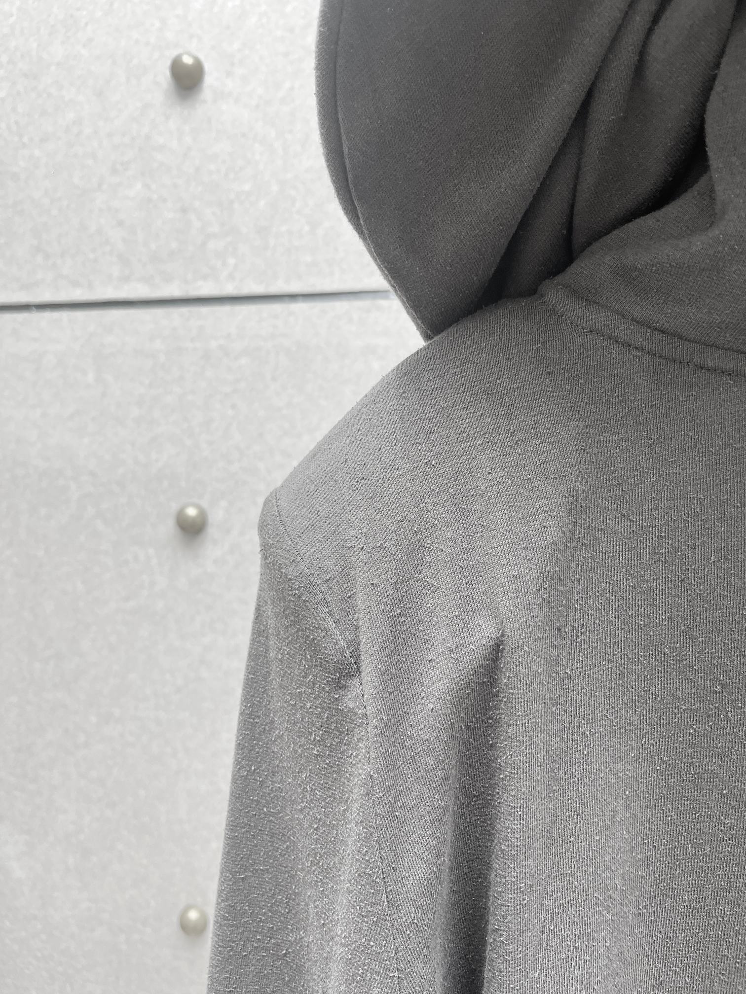 ❤️连帽垫肩卫衣！蚕丝亚麻混纺，染色洗水做旧效果 SML