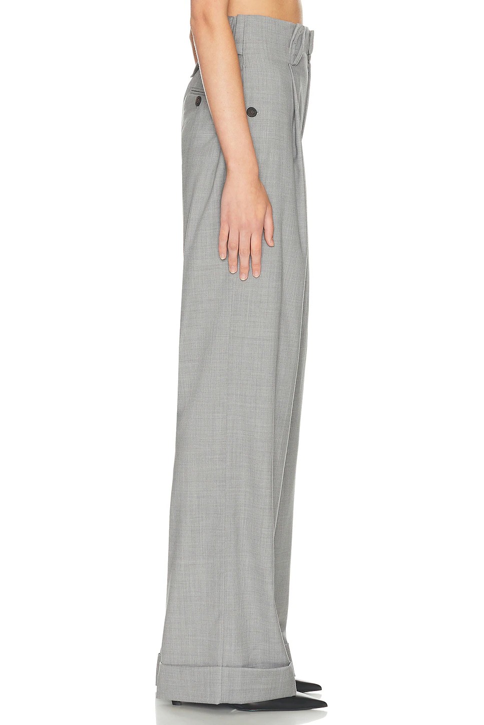 ❤️折脚高腰阔腿西裤！SML