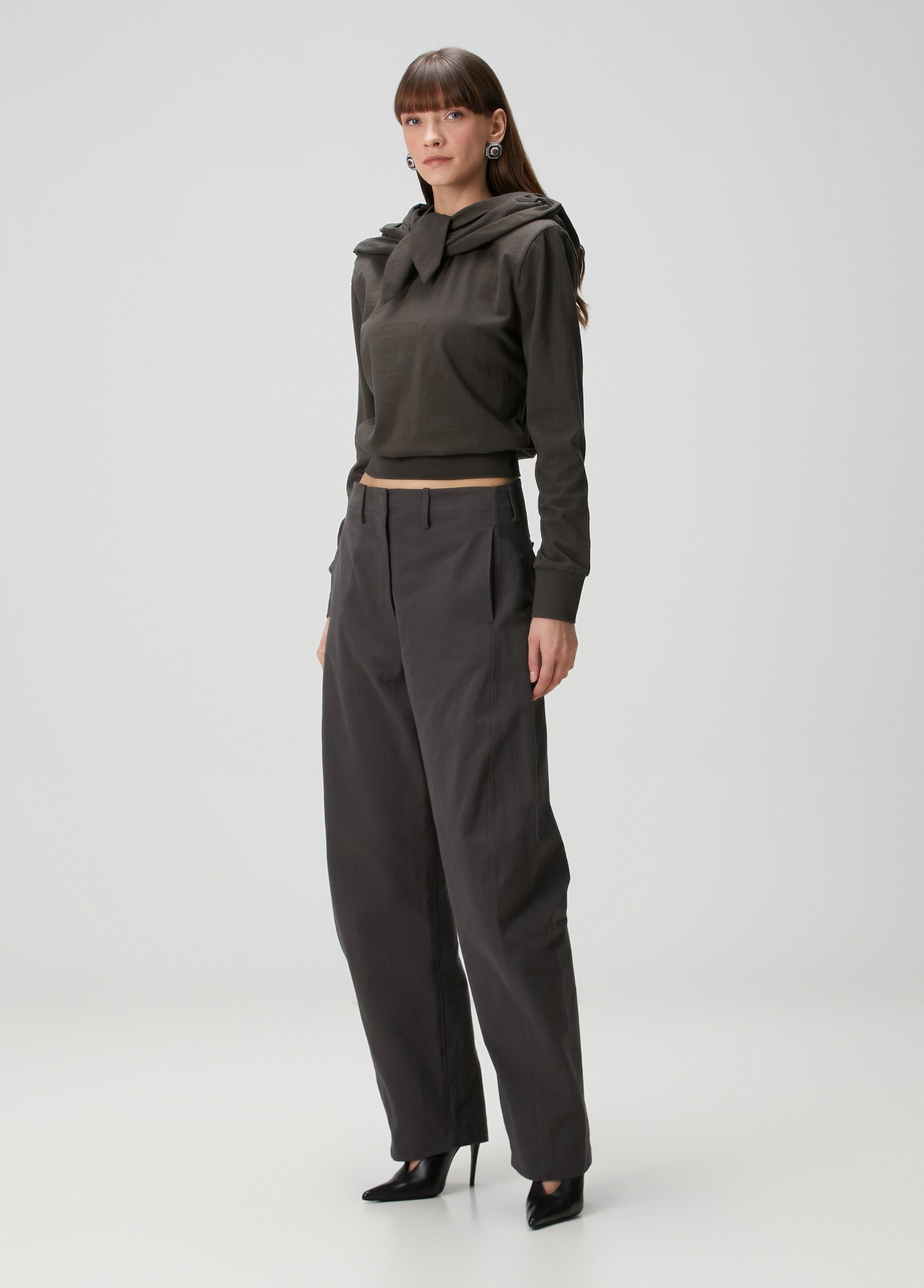 ❤️连帽垫肩卫衣！蚕丝亚麻混纺，染色洗水做旧效果 SML