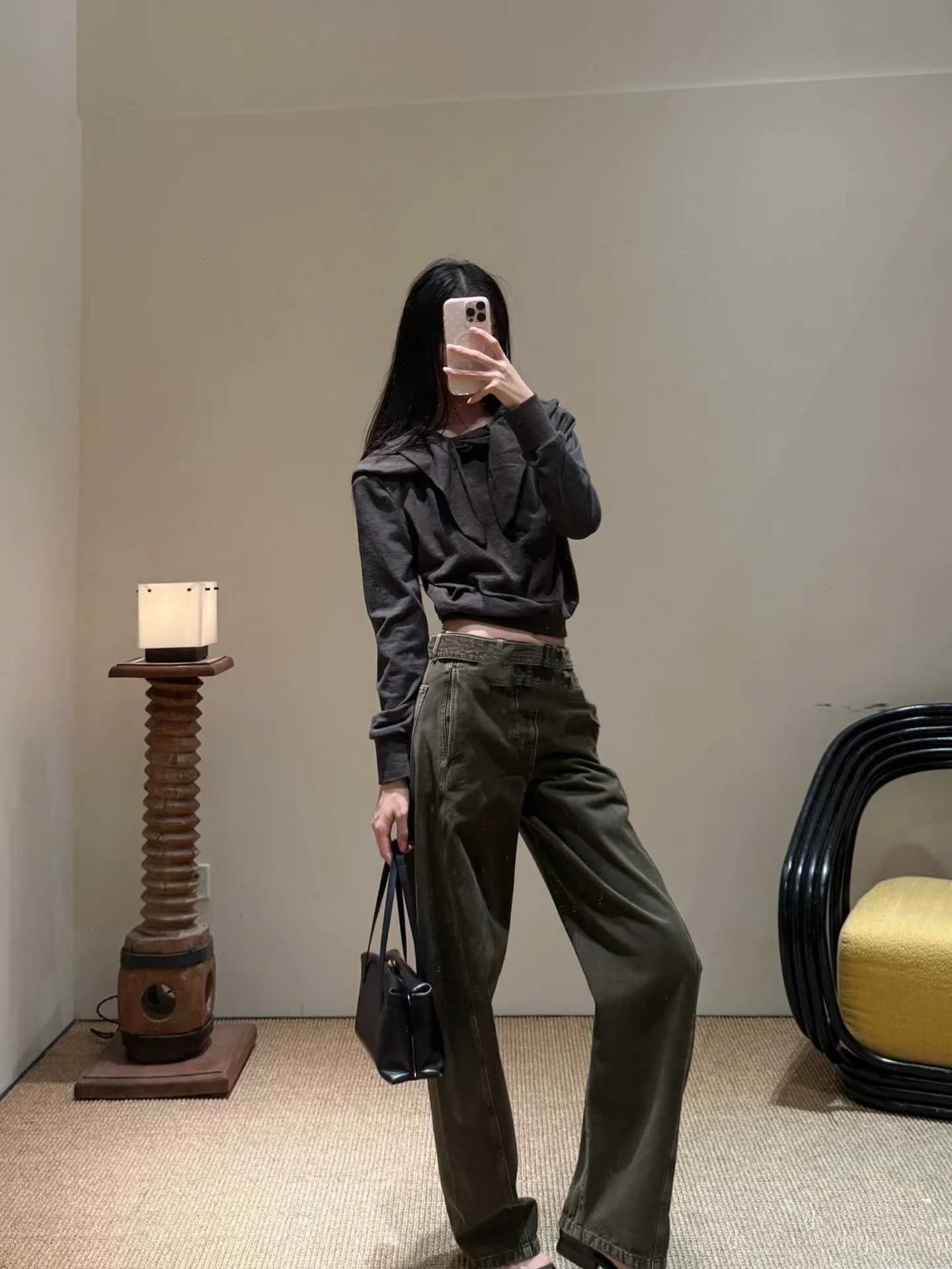 ❤️连帽垫肩卫衣！蚕丝亚麻混纺，染色洗水做旧效果 SML