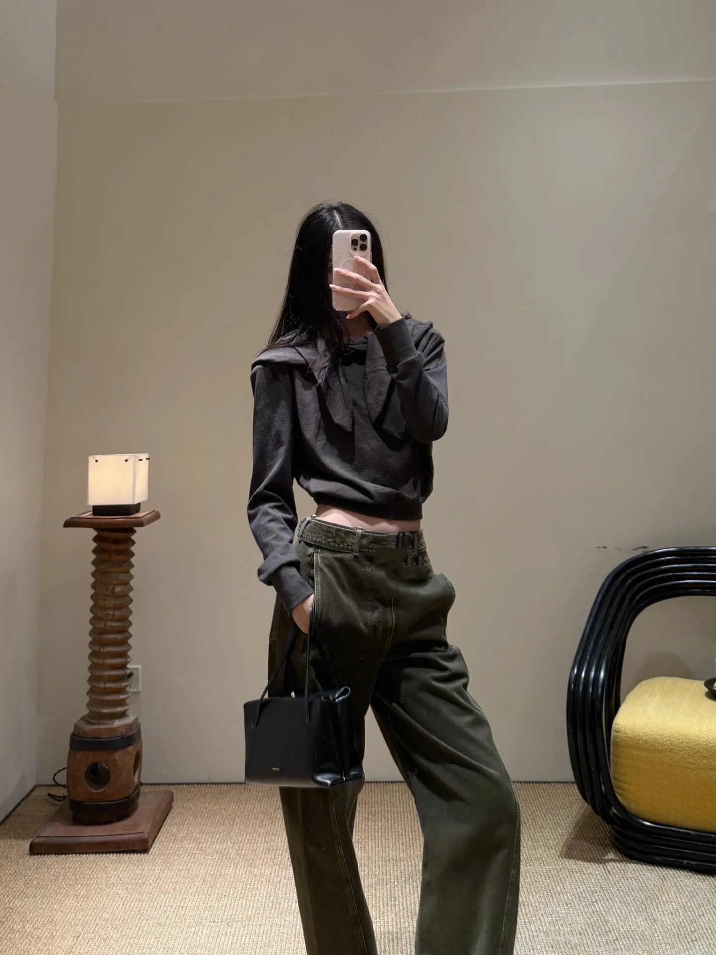 ❤️连帽垫肩卫衣！蚕丝亚麻混纺，染色洗水做旧效果 SML