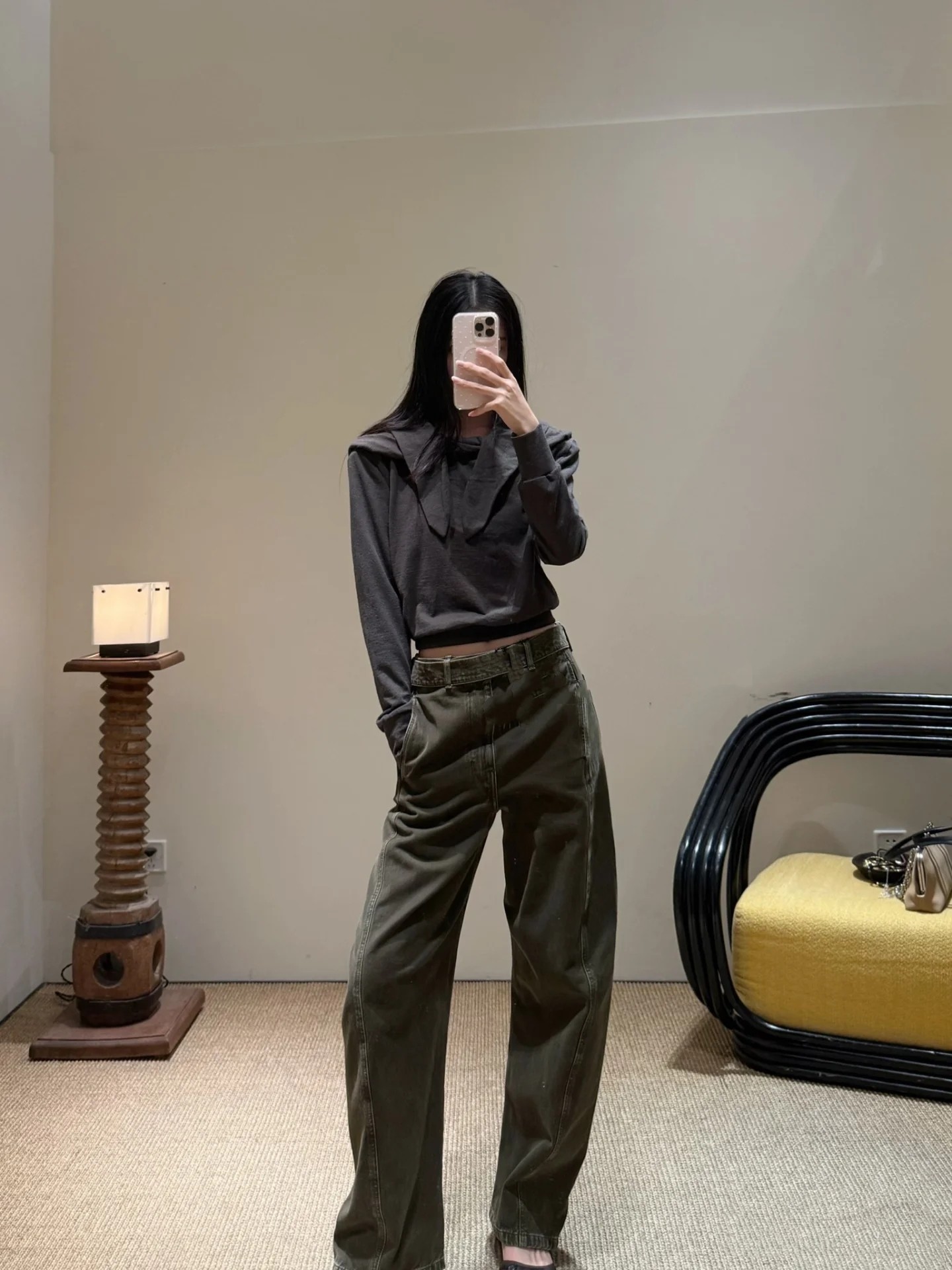 ❤️连帽垫肩卫衣！蚕丝亚麻混纺，染色洗水做旧效果 SML