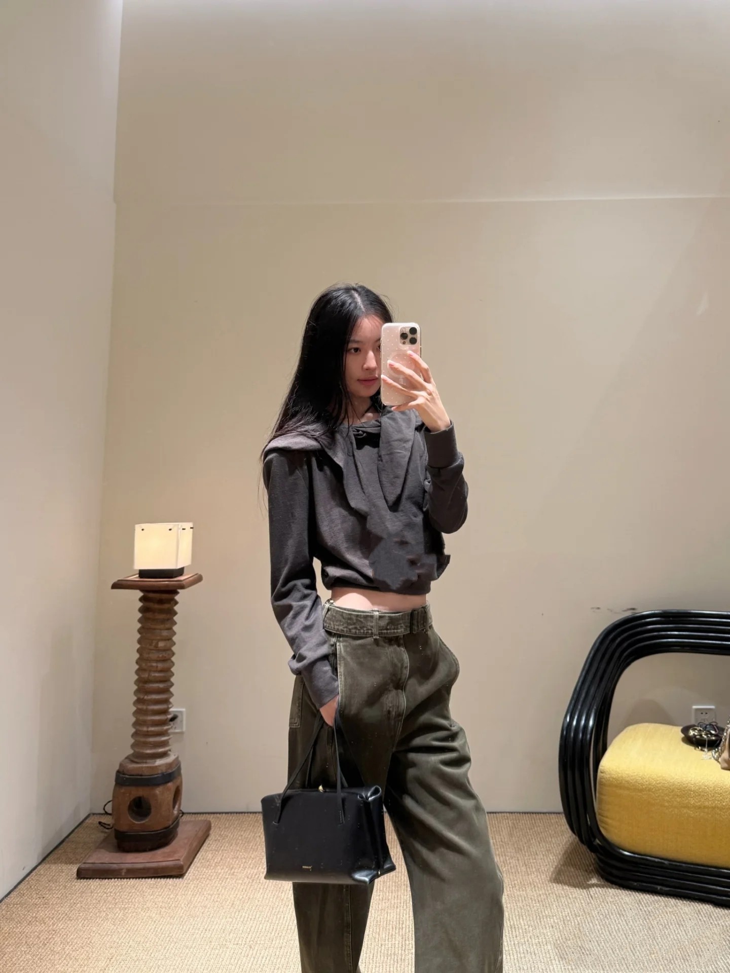 ❤️连帽垫肩卫衣！蚕丝亚麻混纺，染色洗水做旧效果 SML