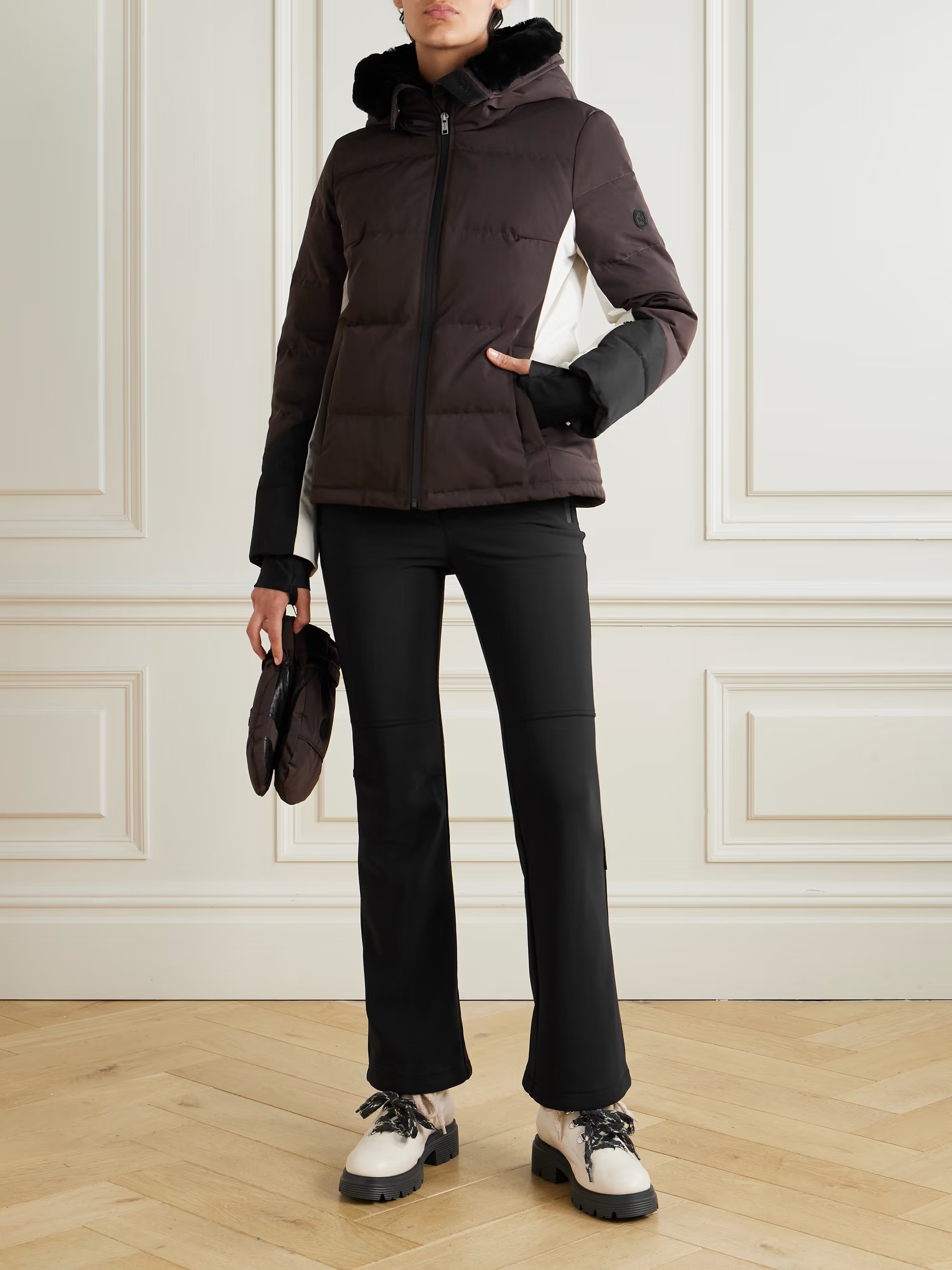 ❤️毛领拼色防风羽绒滑雪服！90国家标准白鸭绒填充，可拆卸双层帽子，多功能多细节。SML