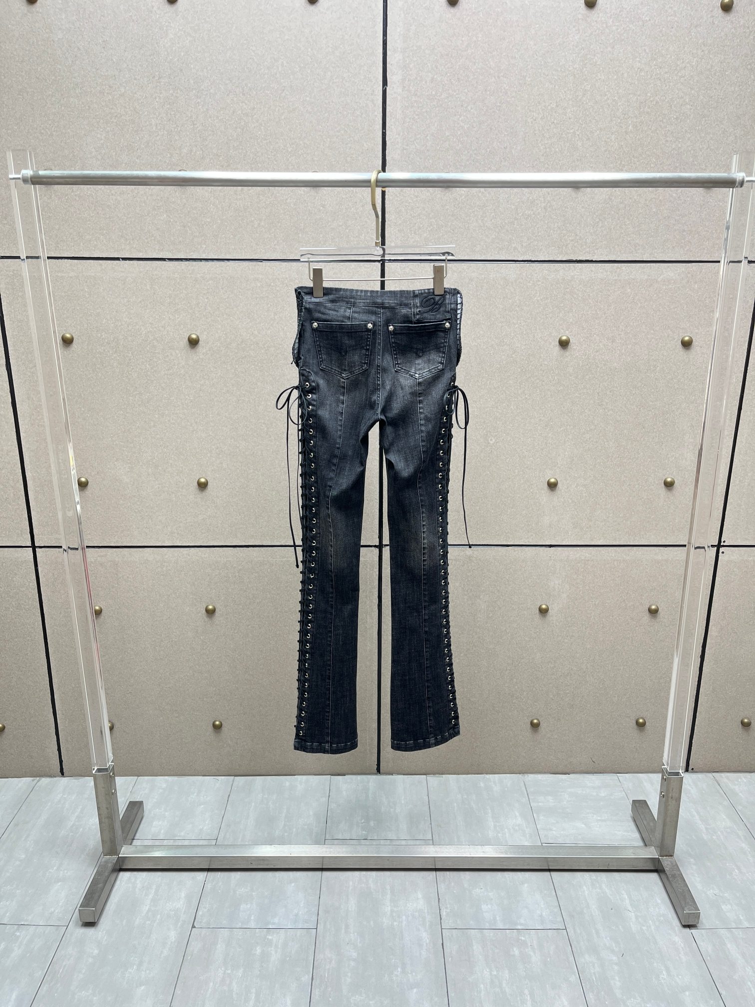 ❤️blum 重工皮革绳绑带牛仔裤！棉 SML