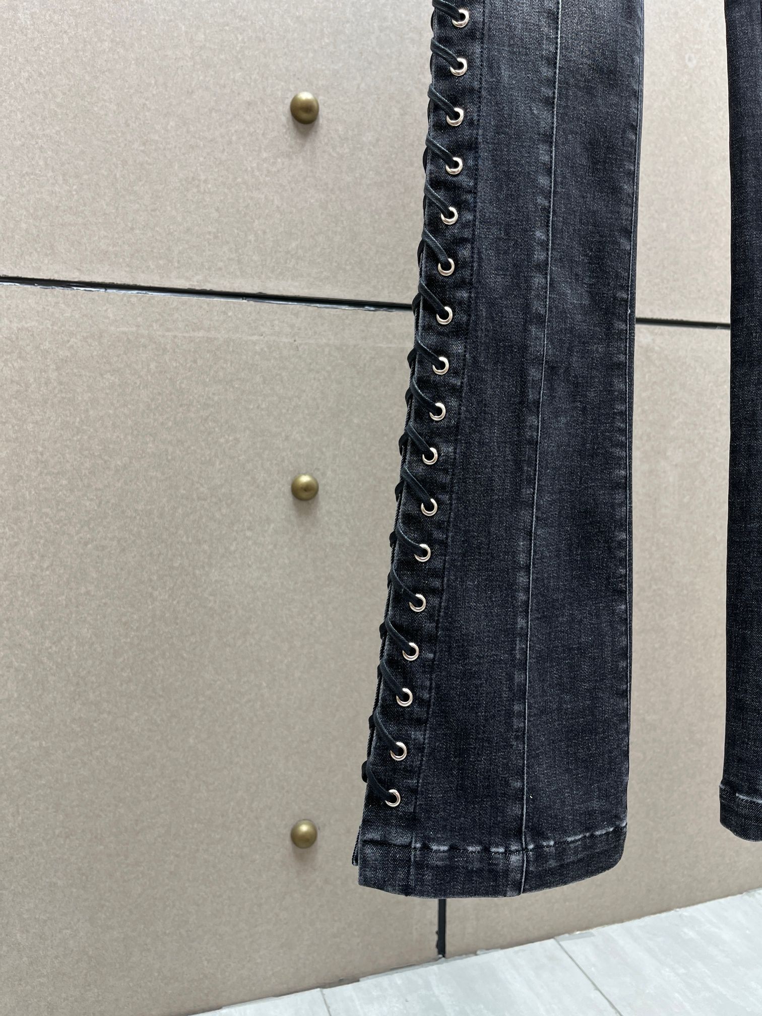 ❤️blum 重工皮革绳绑带牛仔裤！棉 SML