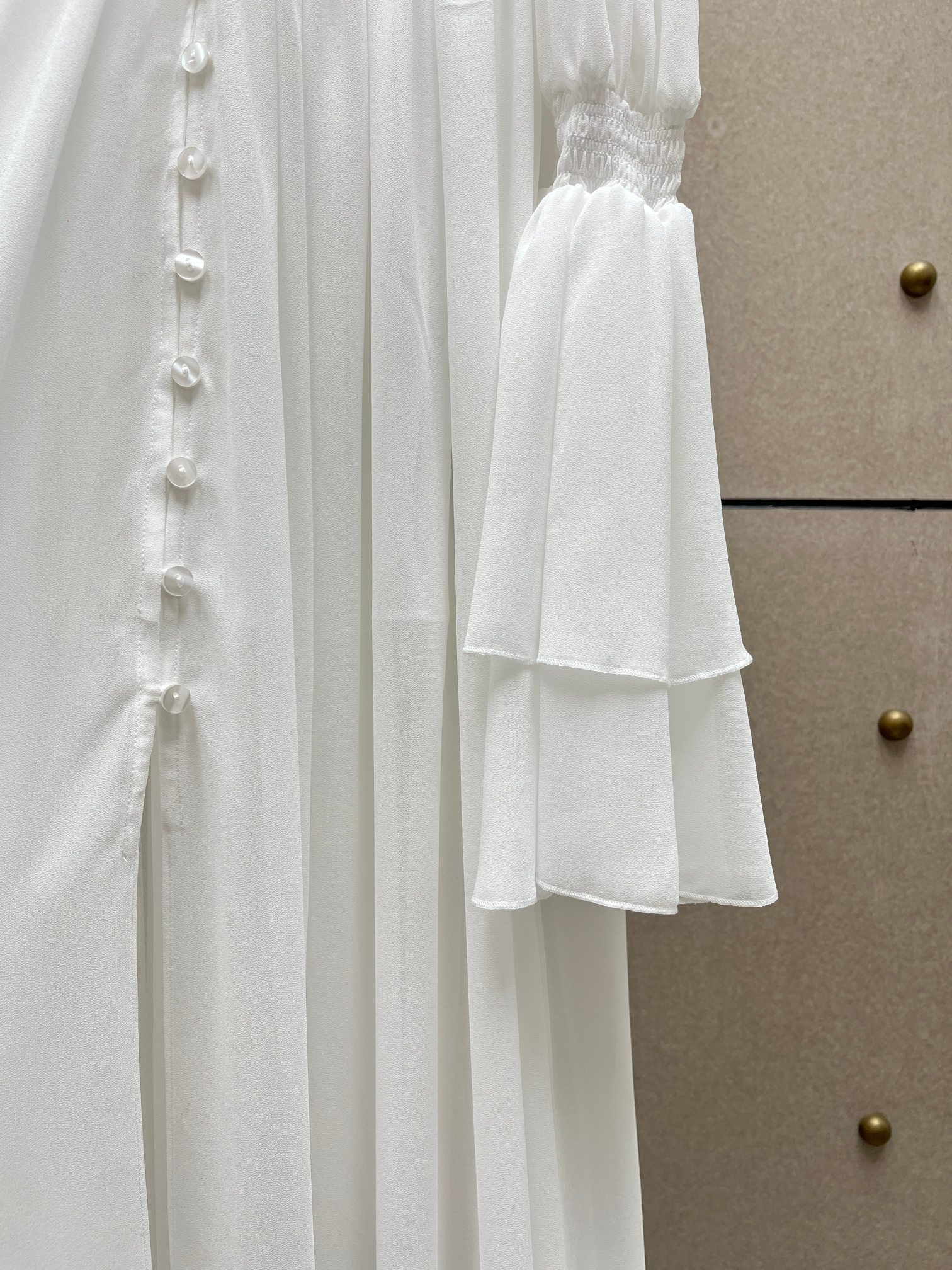 ❤️blum 荷叶打缆飘逸连衣裙！红白两色 SML