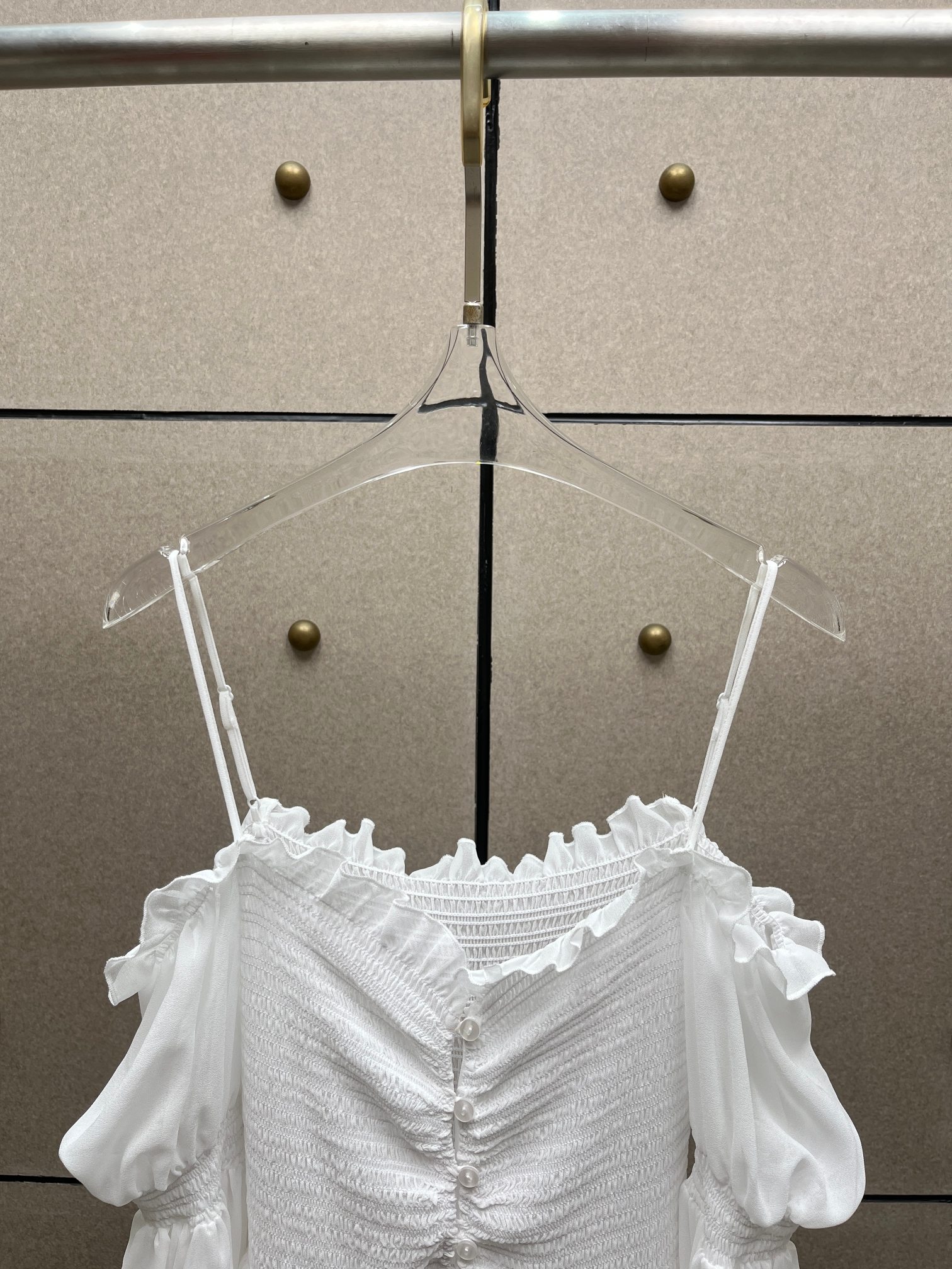 ❤️blum 荷叶打缆飘逸连衣裙！红白两色 SML