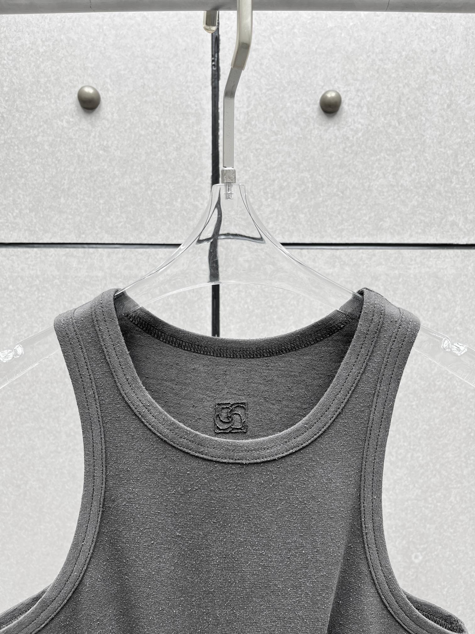 ♥️打结纽花背心！蚕丝亚麻混纺，染色洗水做旧效果 SML