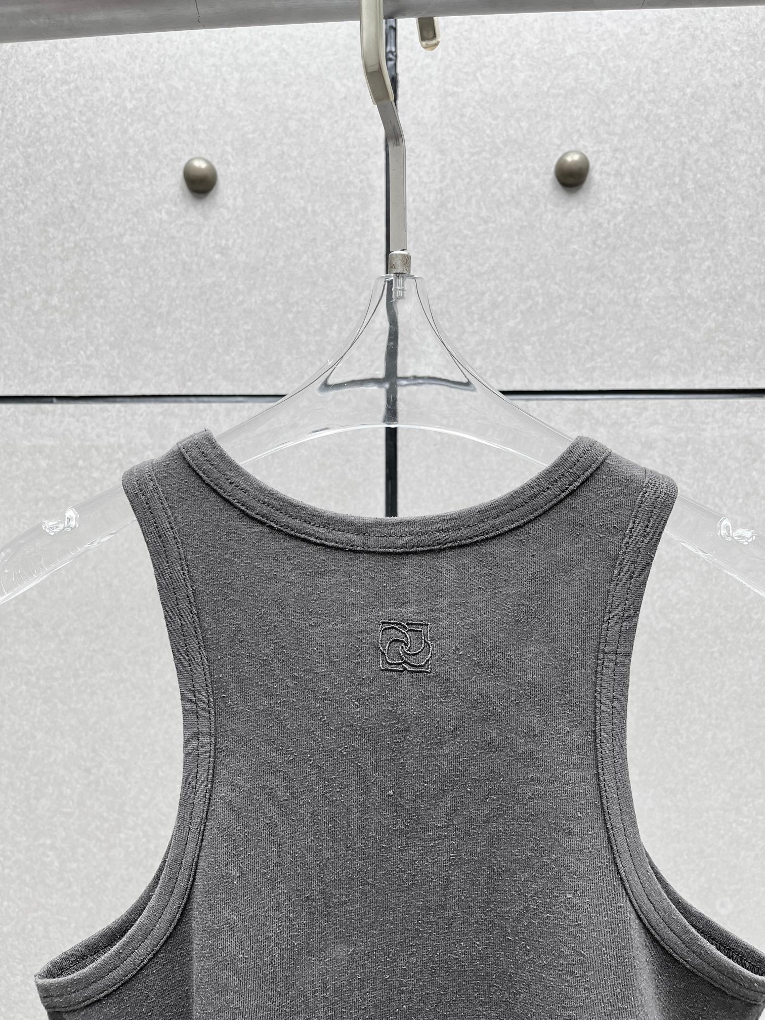 ♥️打结纽花背心！蚕丝亚麻混纺，染色洗水做旧效果 SML