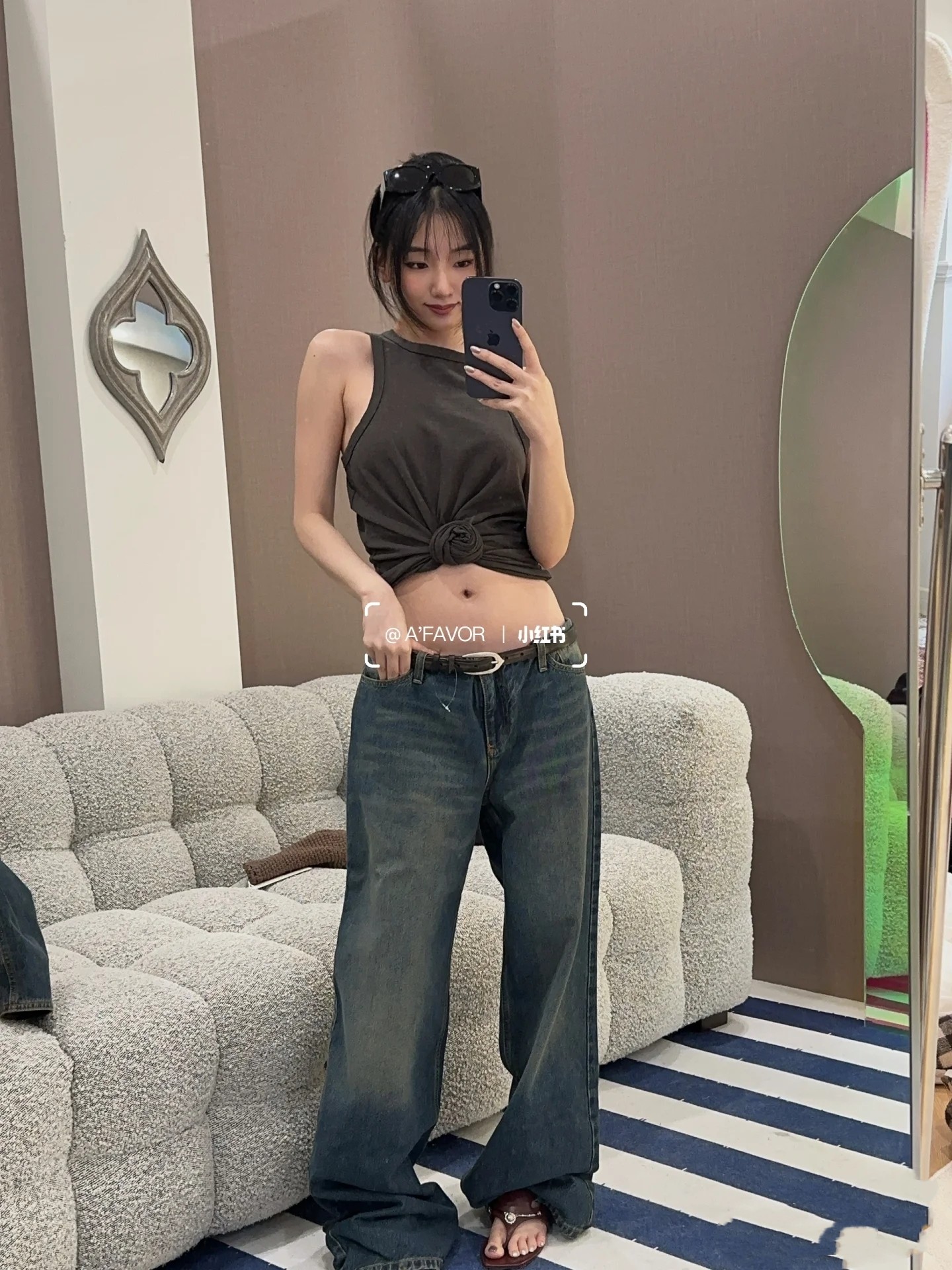 ♥️打结纽花背心！蚕丝亚麻混纺，染色洗水做旧效果 SML