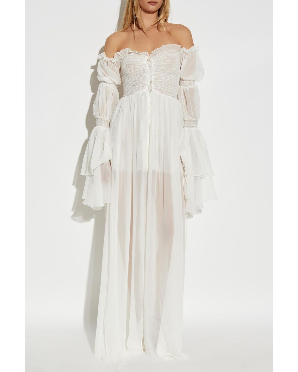 ❤️blum 荷叶打缆飘逸连衣裙！红白两色 SML