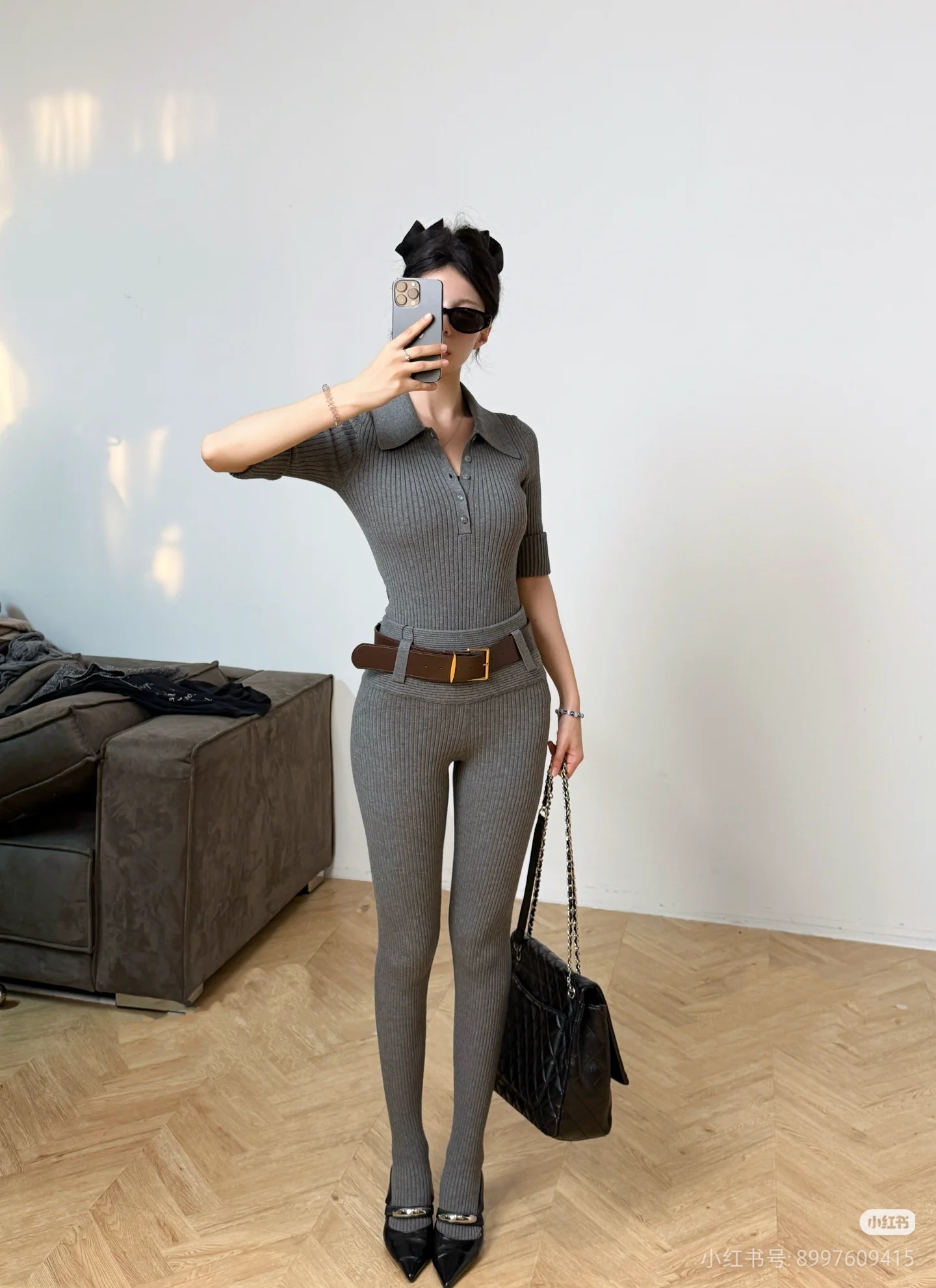 ❤️针织翻领连体衣！两色 SML