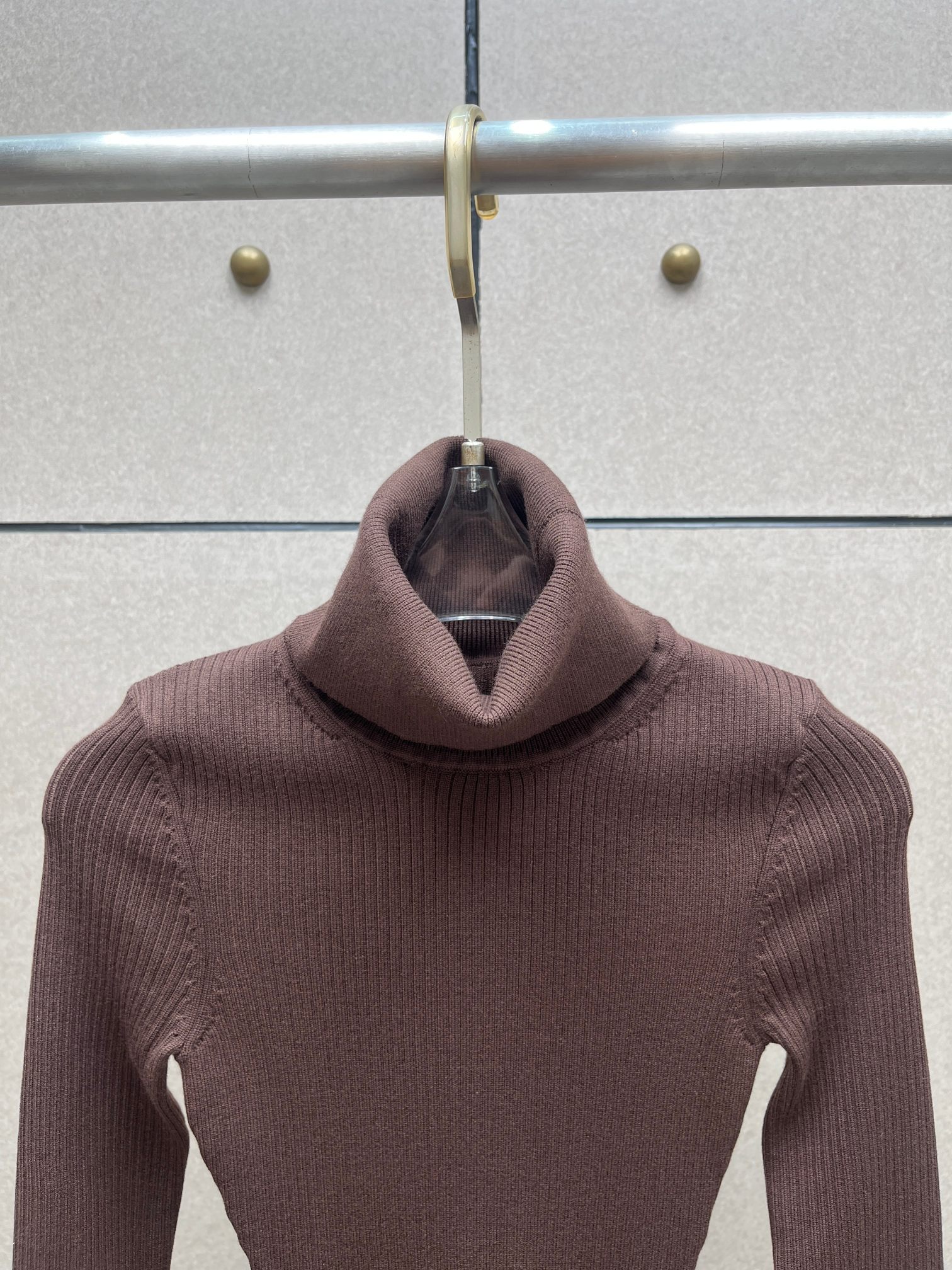 ❤️巧克力色堆领针织连体衣！SML