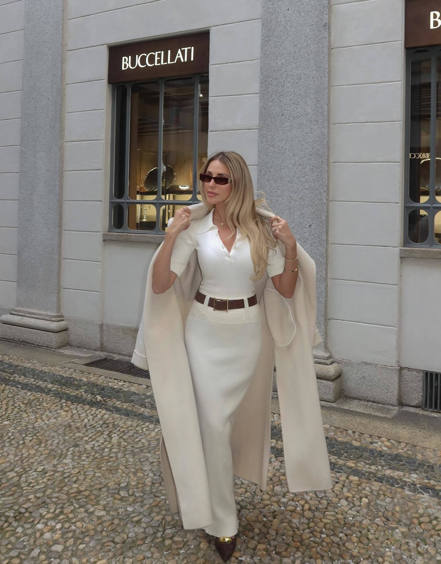 ❤️宽腰针织长半裙！ 配有宽腰带 SML