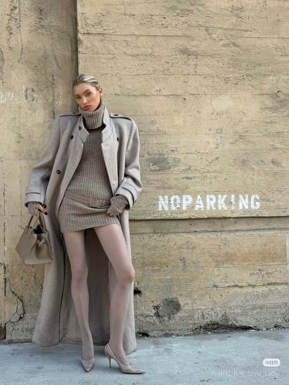 ❤️高领针织连衣裙！羊毛混纺 SML