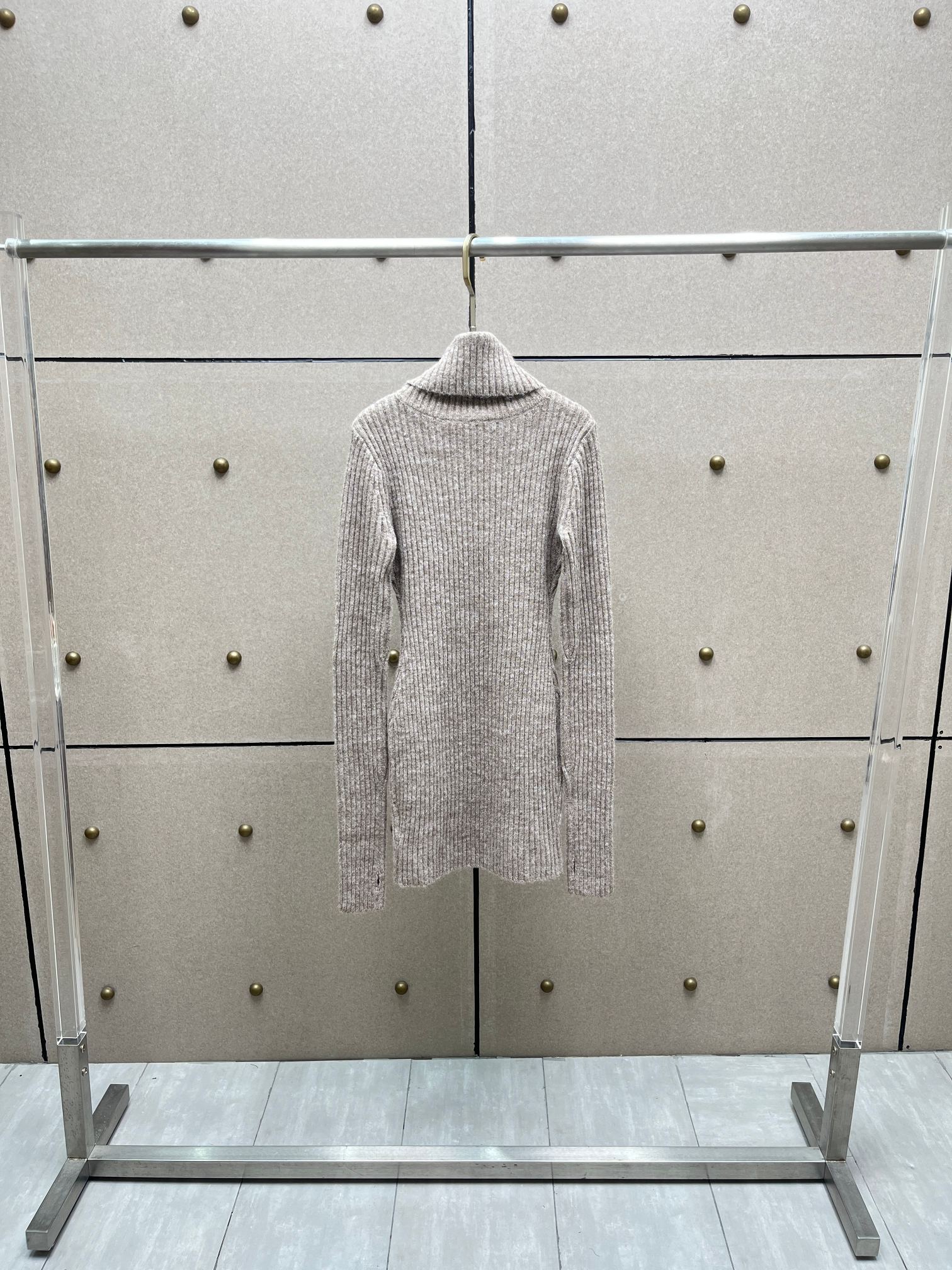 ❤️高领针织连衣裙！羊毛混纺 SML