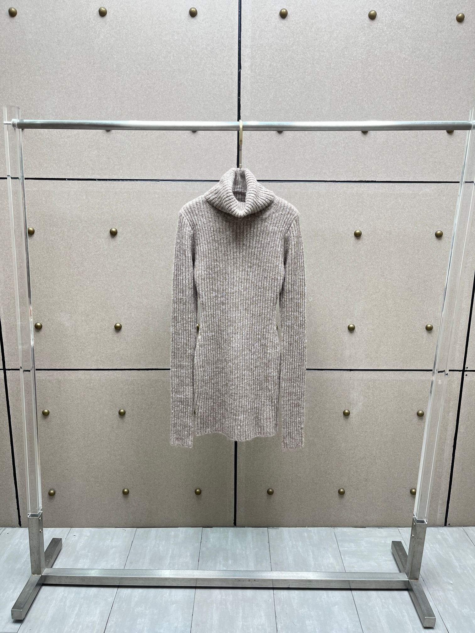 ❤️高领针织连衣裙！羊毛混纺 SML