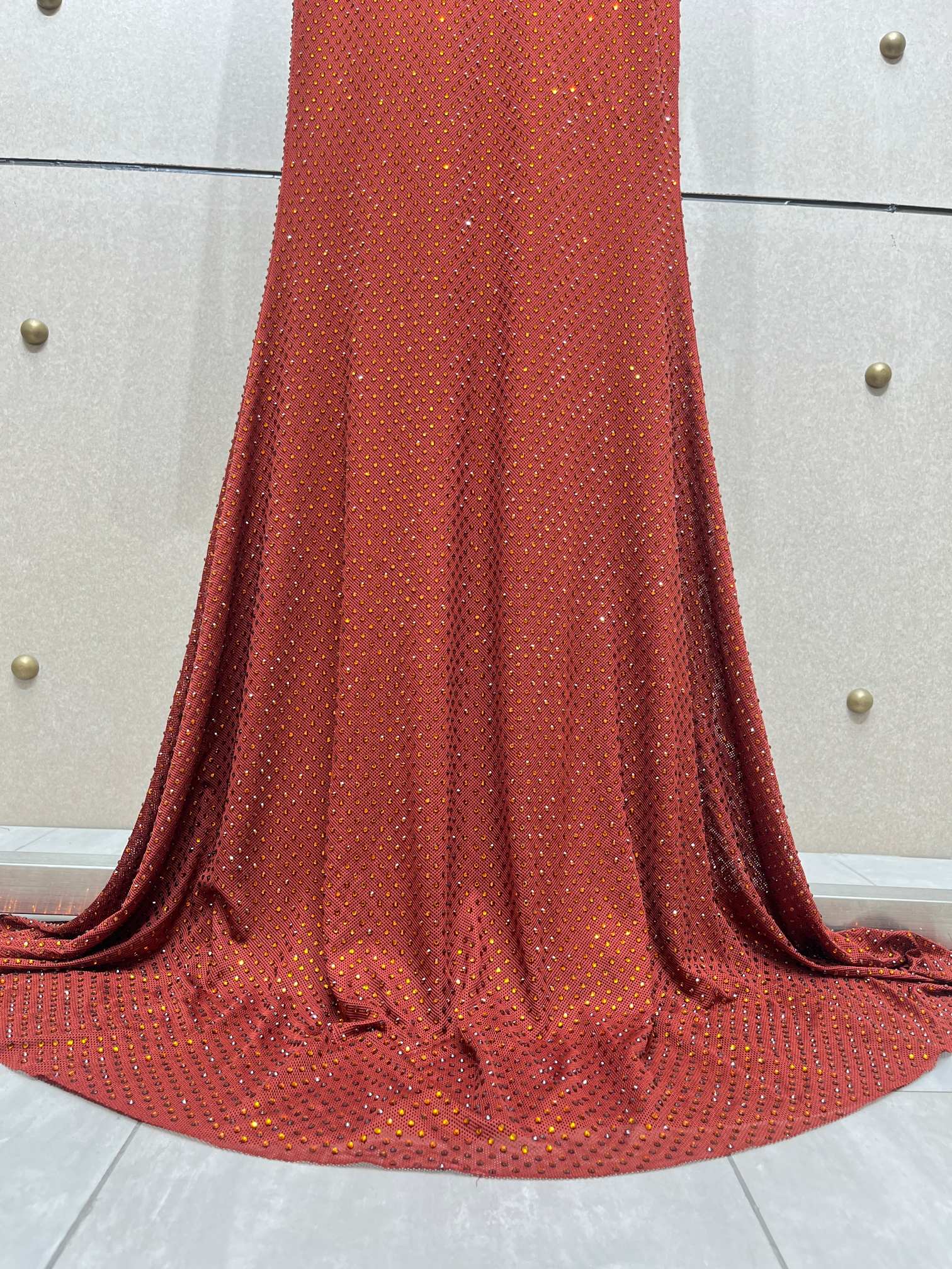 ❤️定制染色加长烫钻连衣裙！SML