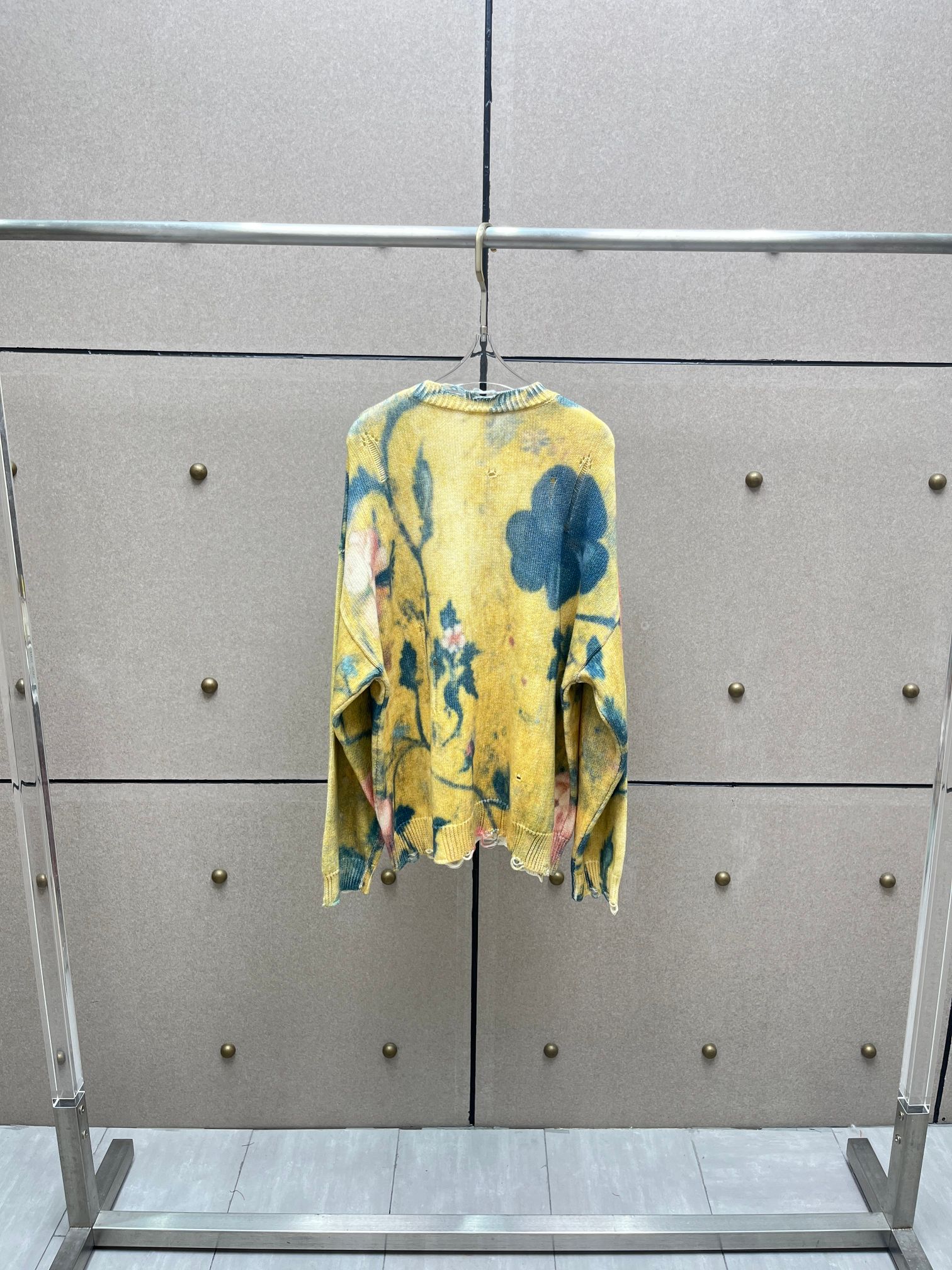 ❤️印花勾破针织圆领毛衣！棉 两色 SML