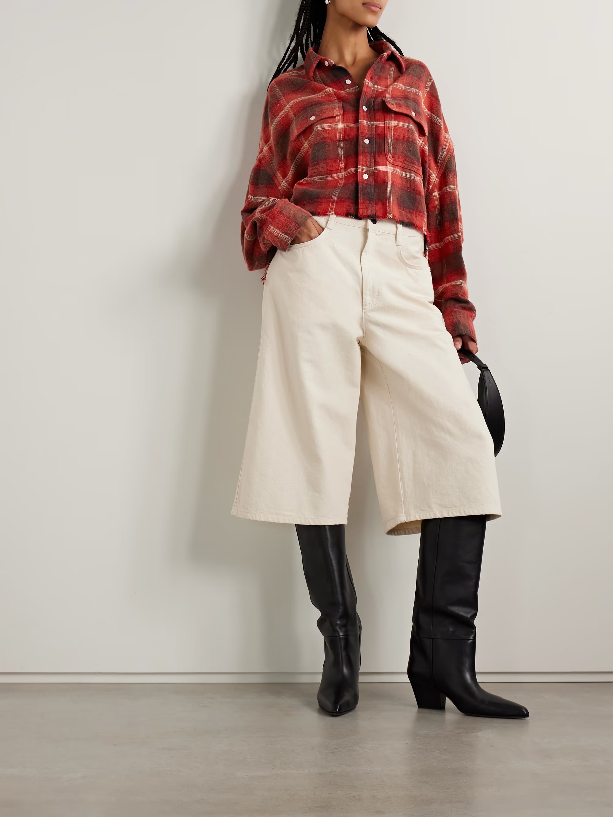 ♥️定制格子面料洗旧衬衫！棉 SML