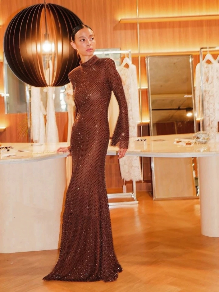 ❤️定制染色加长烫钻连衣裙！SML