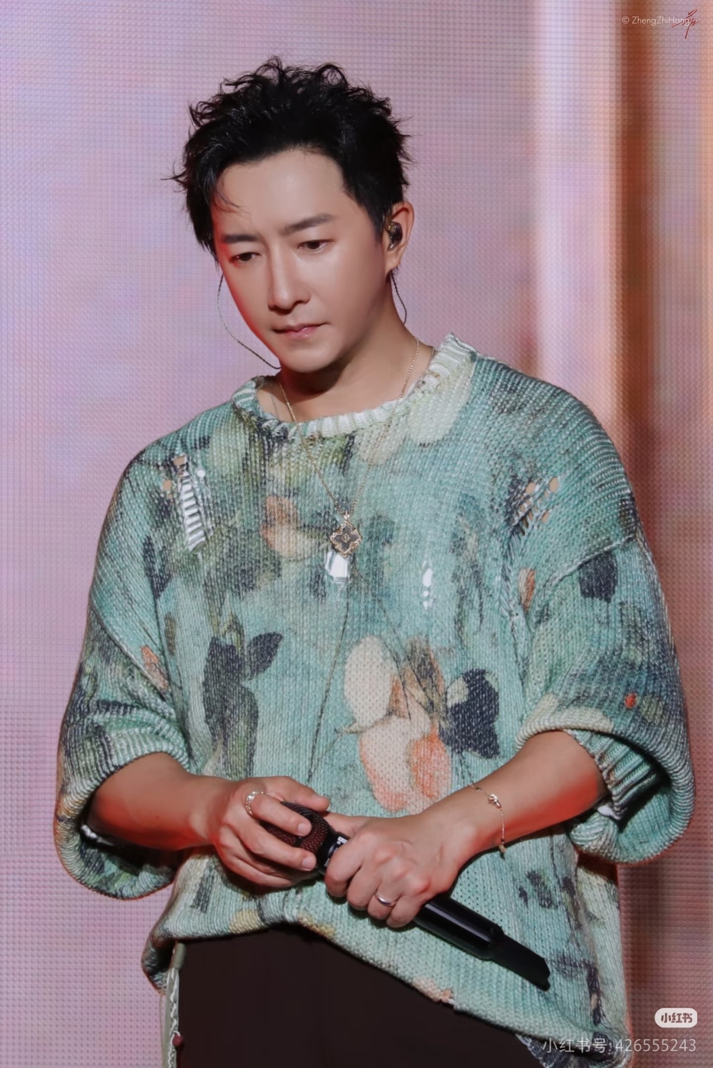 ❤️印花勾破针织圆领毛衣！棉 两色 SML