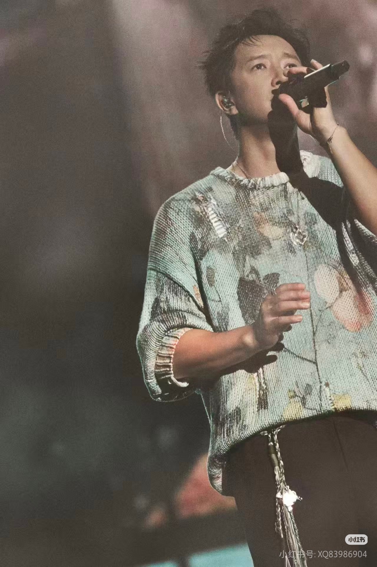 ❤️印花勾破针织圆领毛衣！棉 两色 SML