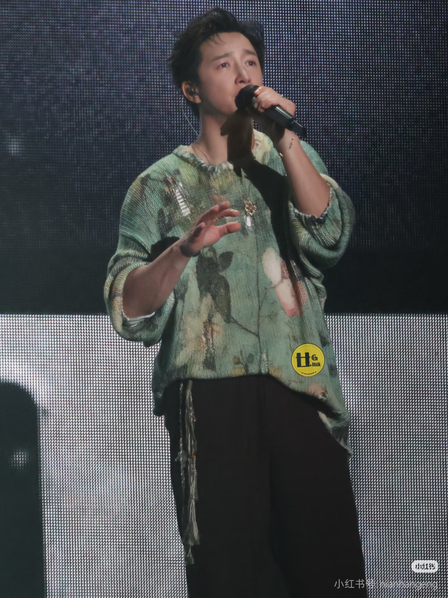 ❤️印花勾破针织圆领毛衣！棉 两色 SML