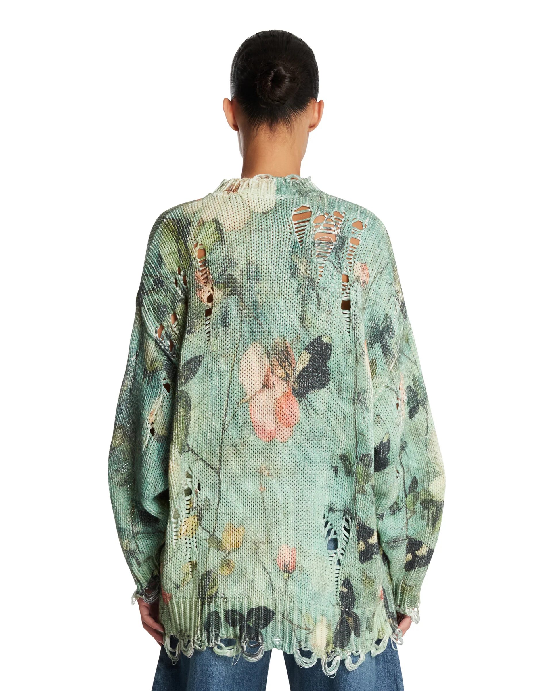 ❤️印花勾破针织圆领毛衣！棉 两色 SML