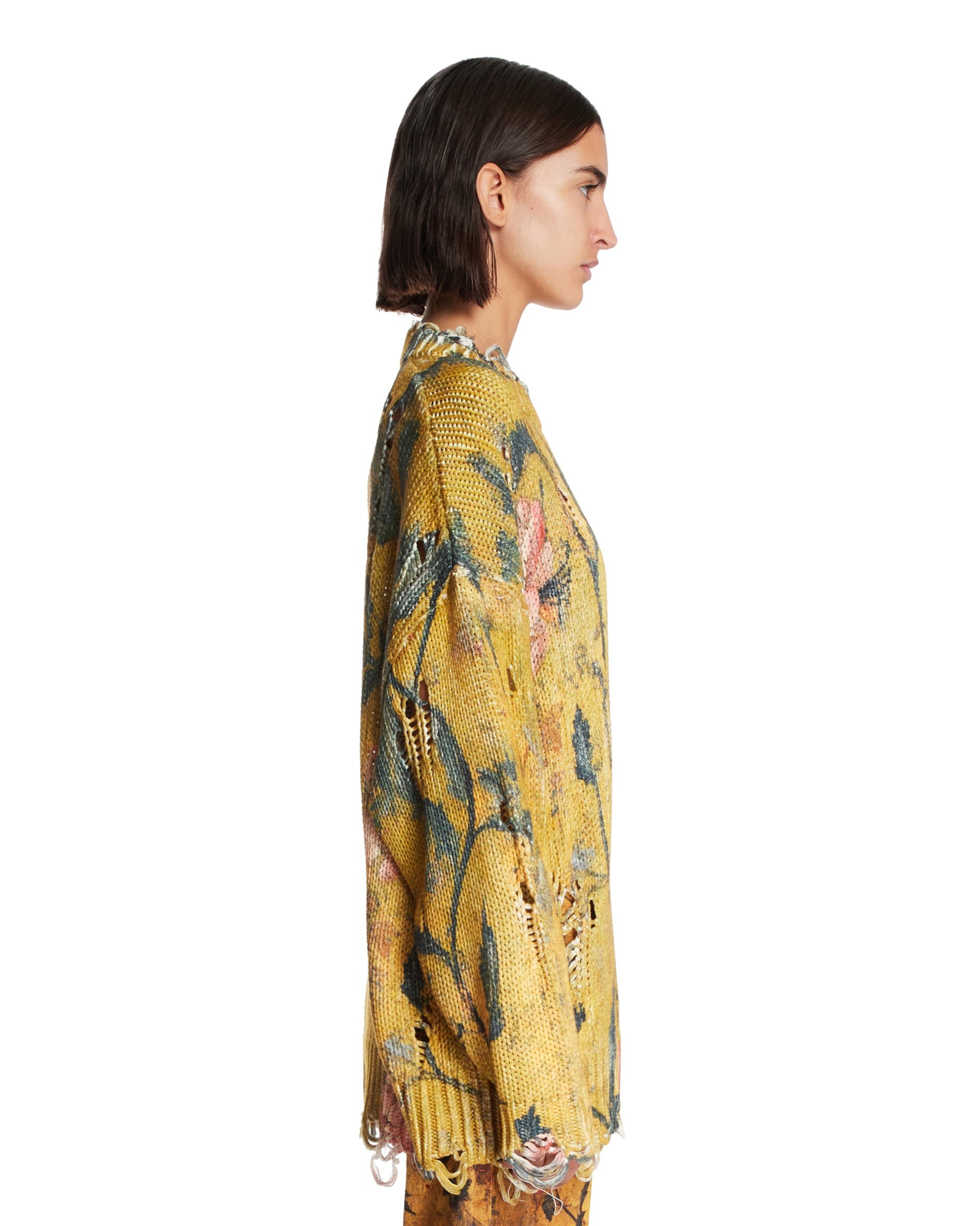 ❤️印花勾破针织圆领毛衣！棉 两色 SML