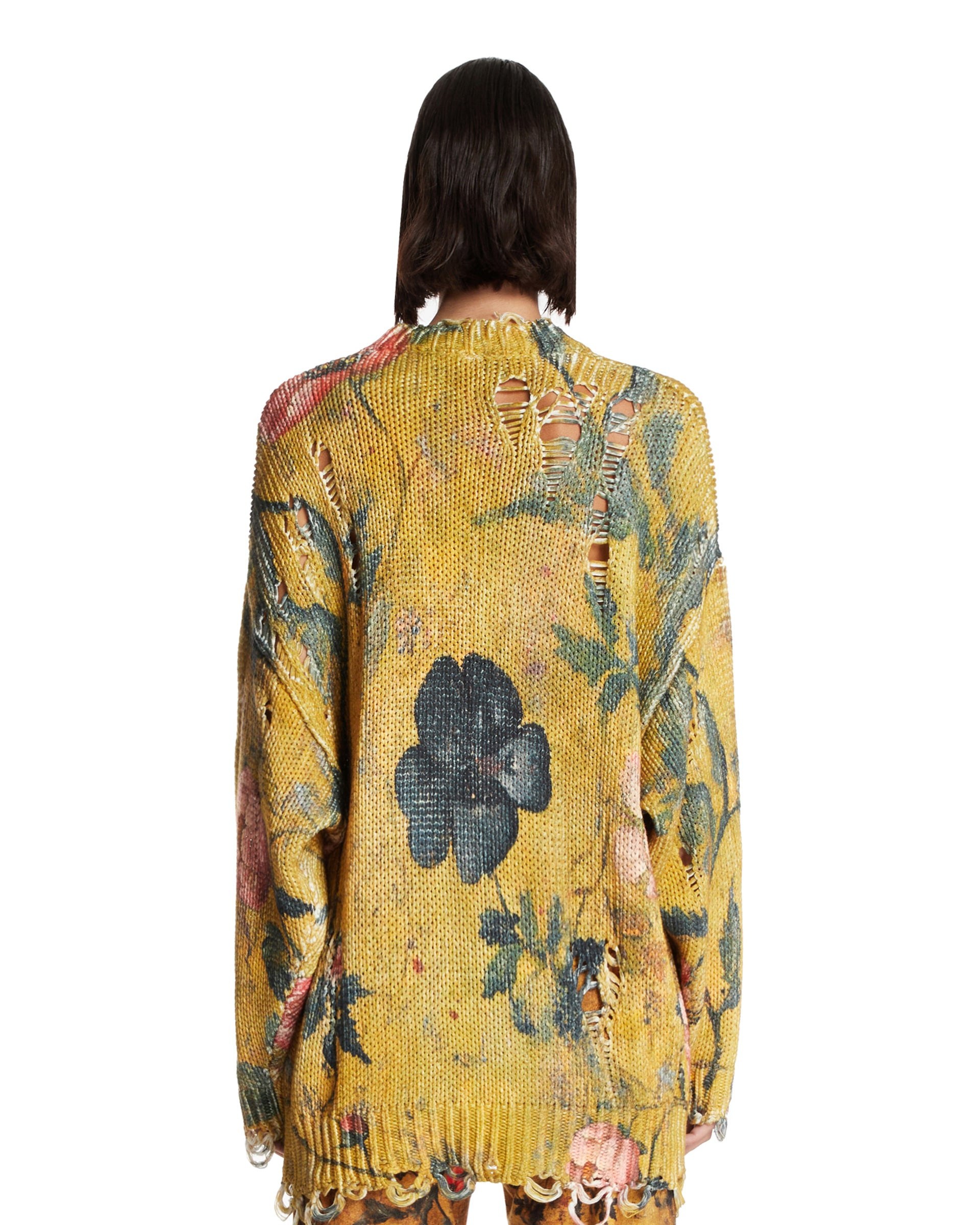 ❤️印花勾破针织圆领毛衣！棉 两色 SML