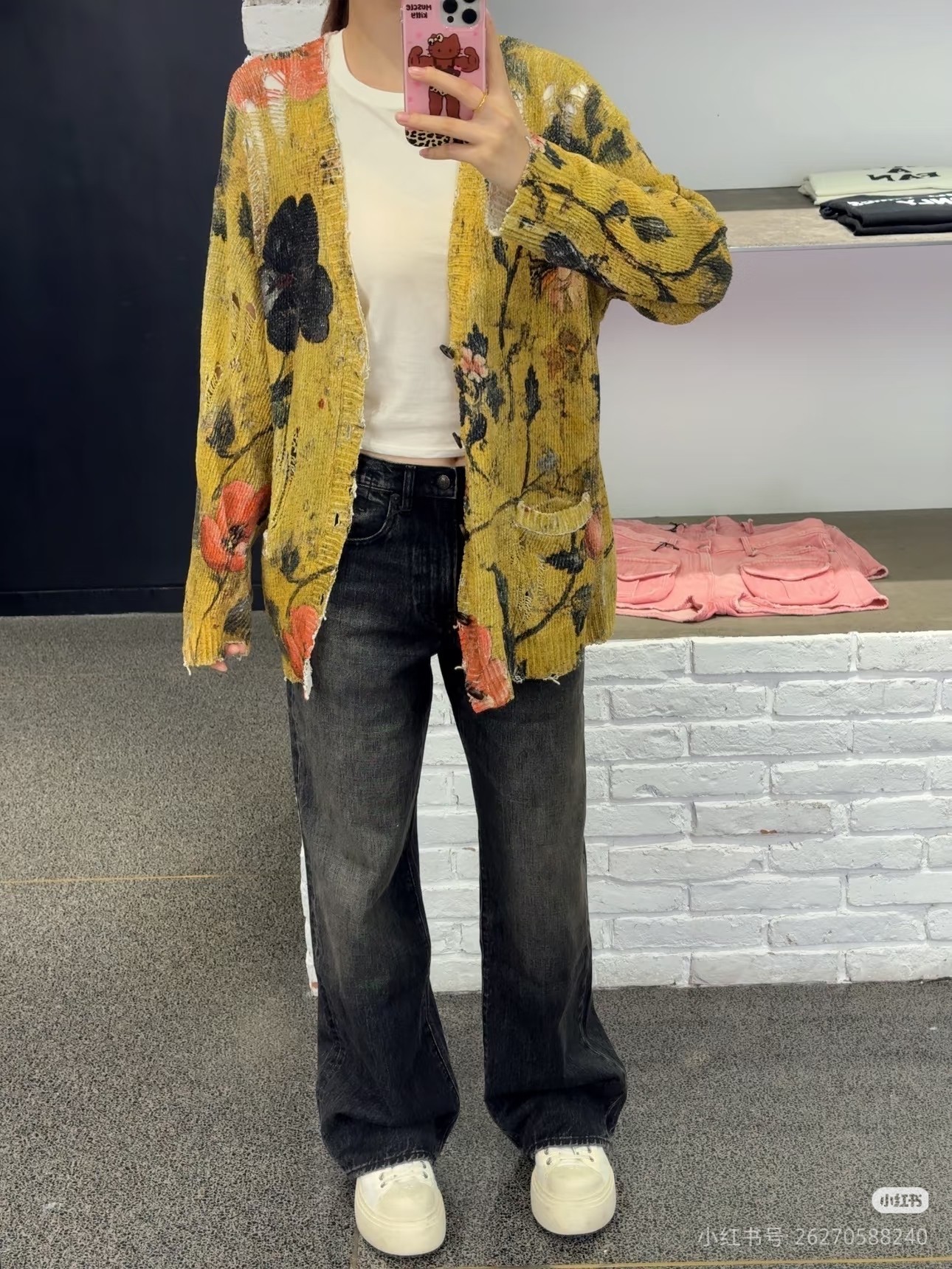 ❤️印花针织开衫！棉 SML