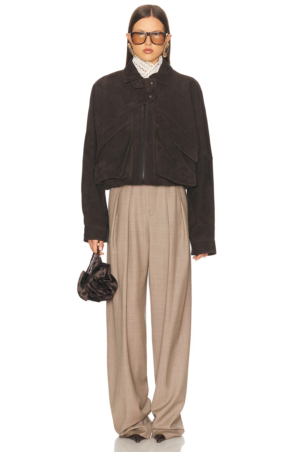 ❤️仿皮斜袋夹克外套！ SML