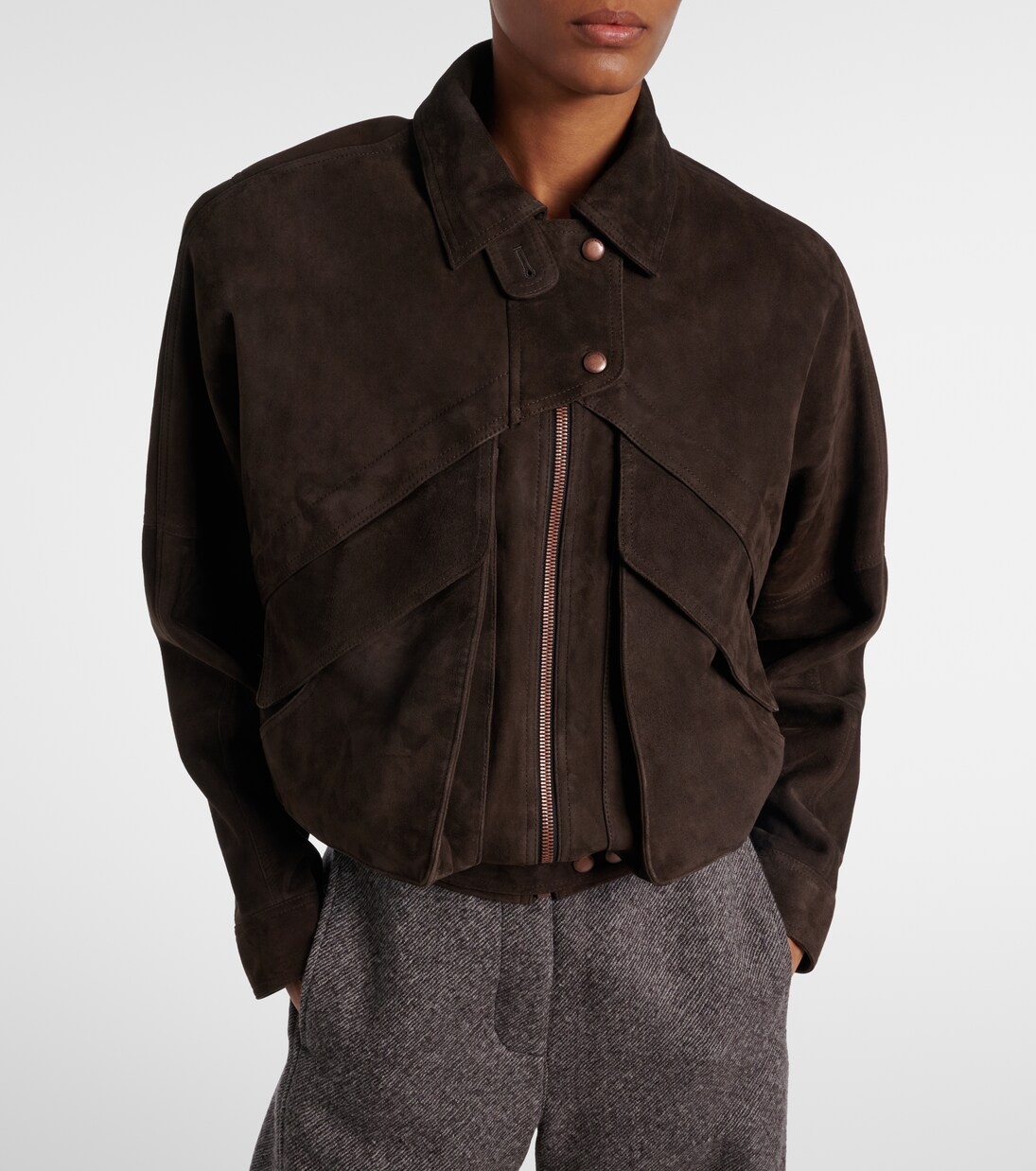 ❤️仿皮斜袋夹克外套！ SML