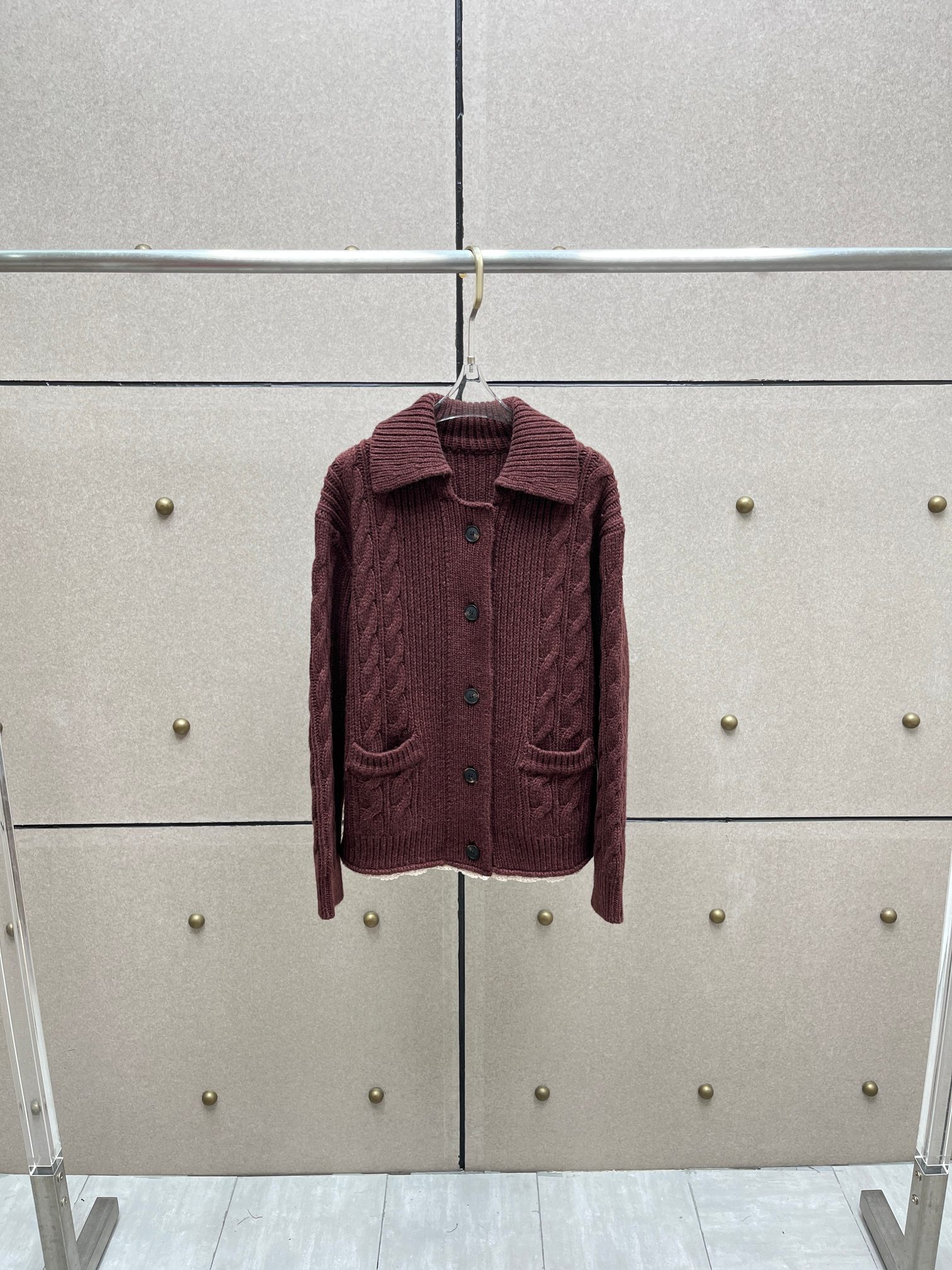 ❤️magda 花边翻领针织毛衣开衫！定制染色羊毛纱线 SML