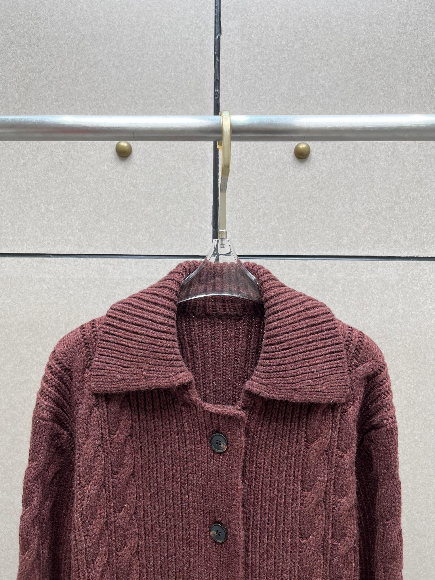 ❤️magda 花边翻领针织毛衣开衫！定制染色羊毛纱线 SML