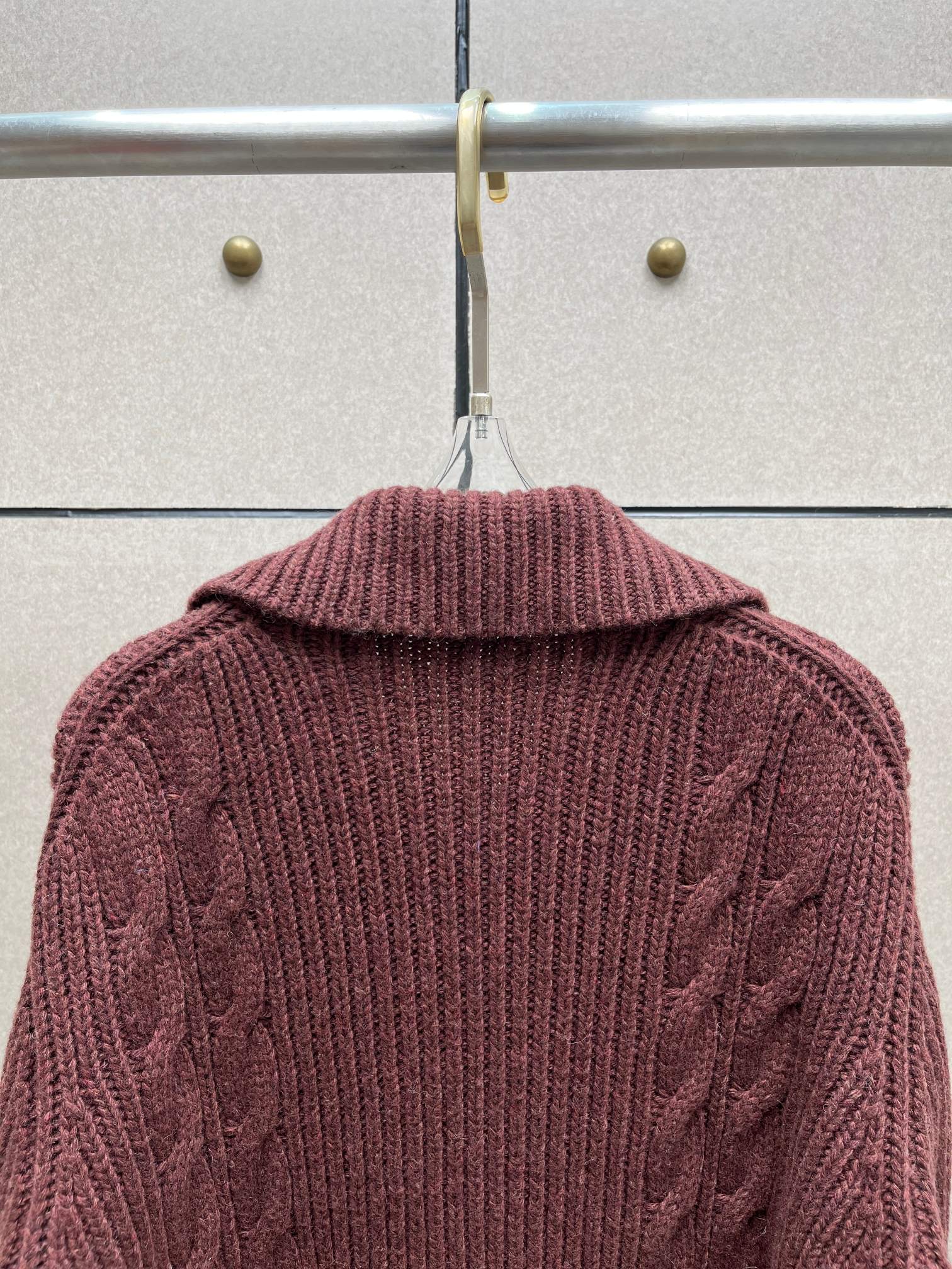 ❤️magda 花边翻领针织毛衣开衫！定制染色羊毛纱线 SML