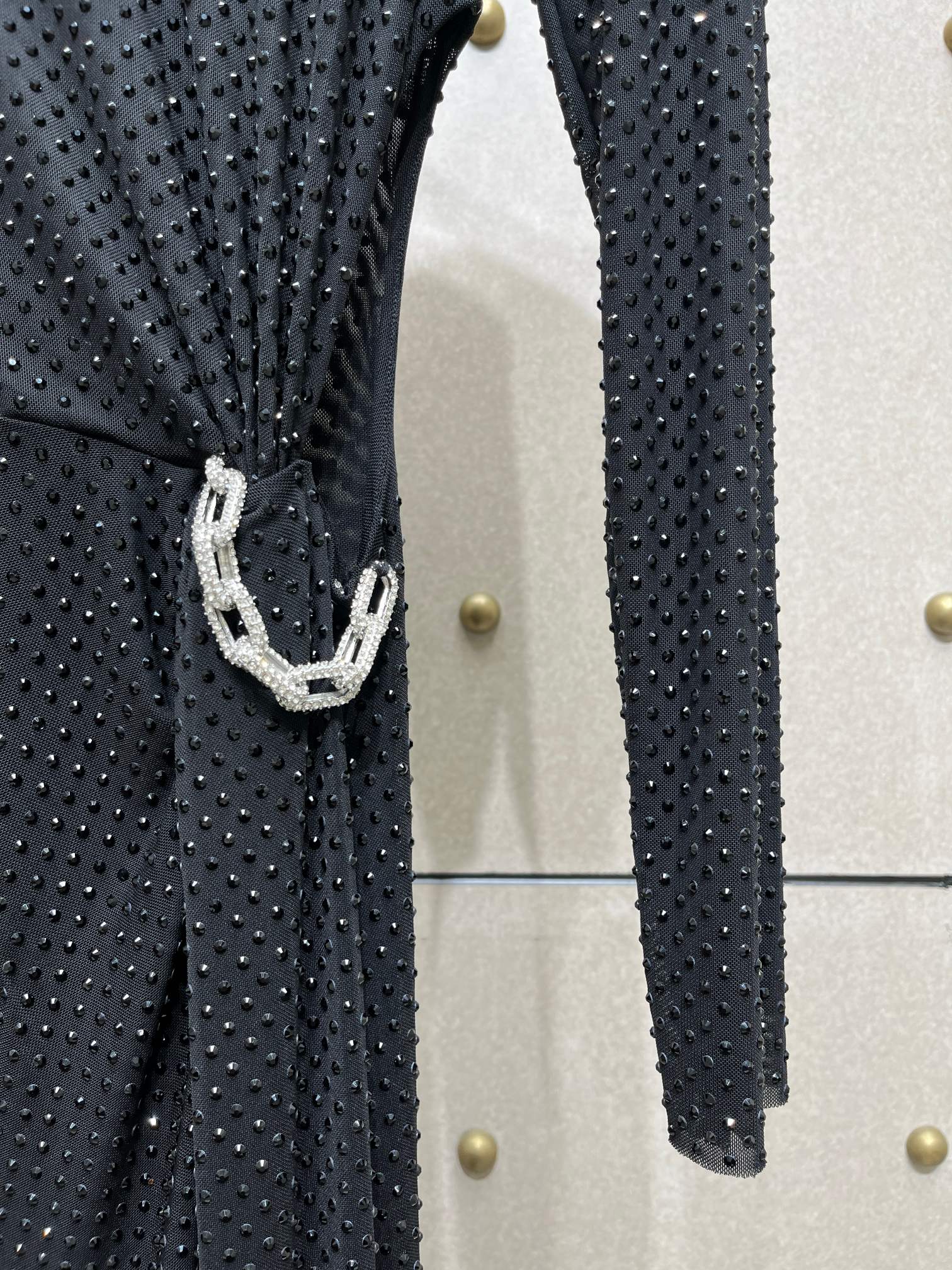 ❤️修身露腰烫钻连衣裙！两色 SML