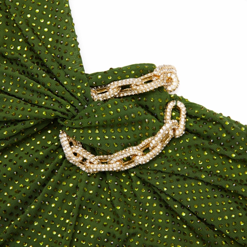 ❤️修身露腰烫钻连衣裙！两色 SML