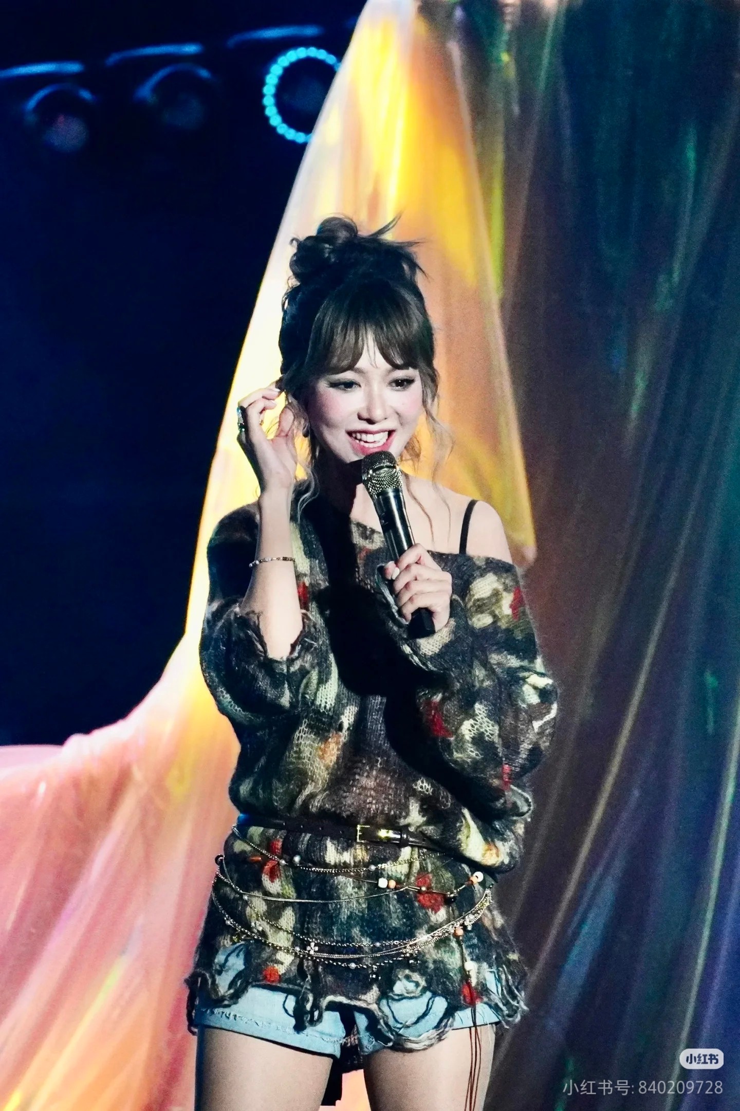 ❤️迷彩印花勾烂薄毛衣！羊毛马海毛混纺纱线 SML