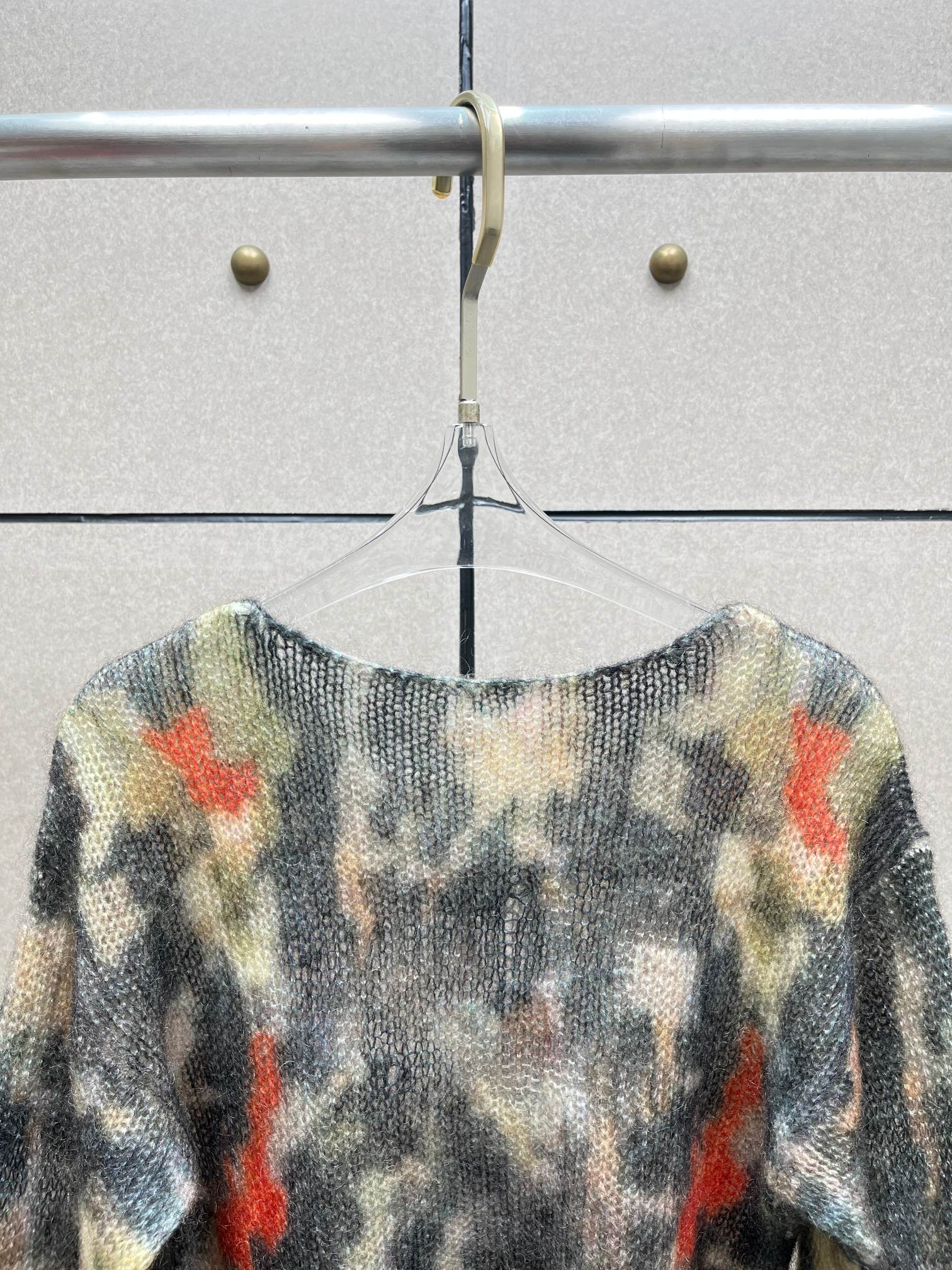 ❤️迷彩印花勾烂薄毛衣！羊毛马海毛混纺纱线 SML