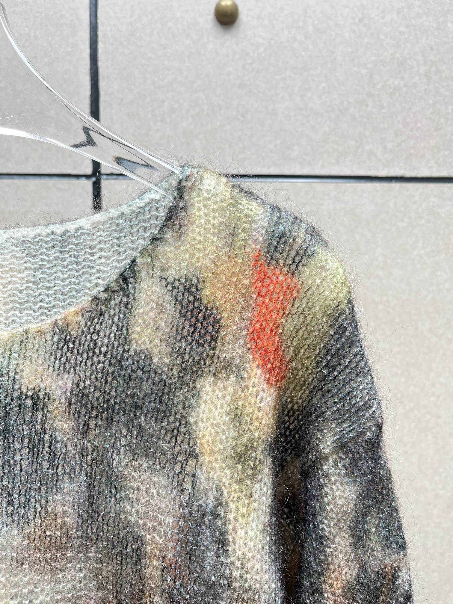 ❤️迷彩印花勾烂薄毛衣！羊毛马海毛混纺纱线 SML