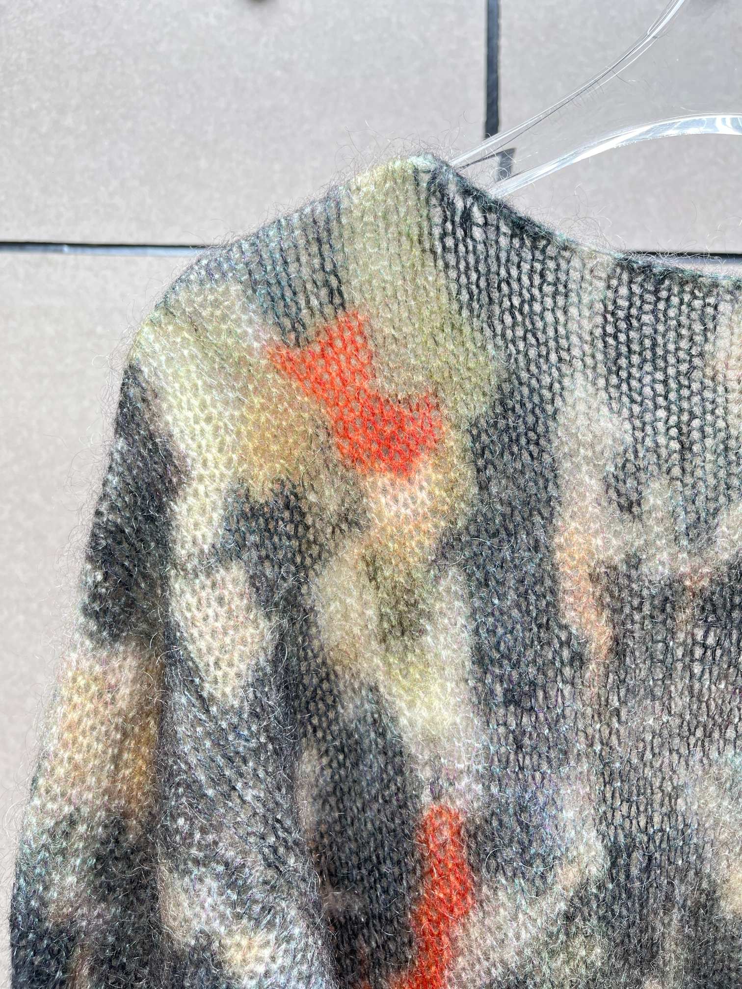 ❤️迷彩印花勾烂薄毛衣！羊毛马海毛混纺纱线 SML